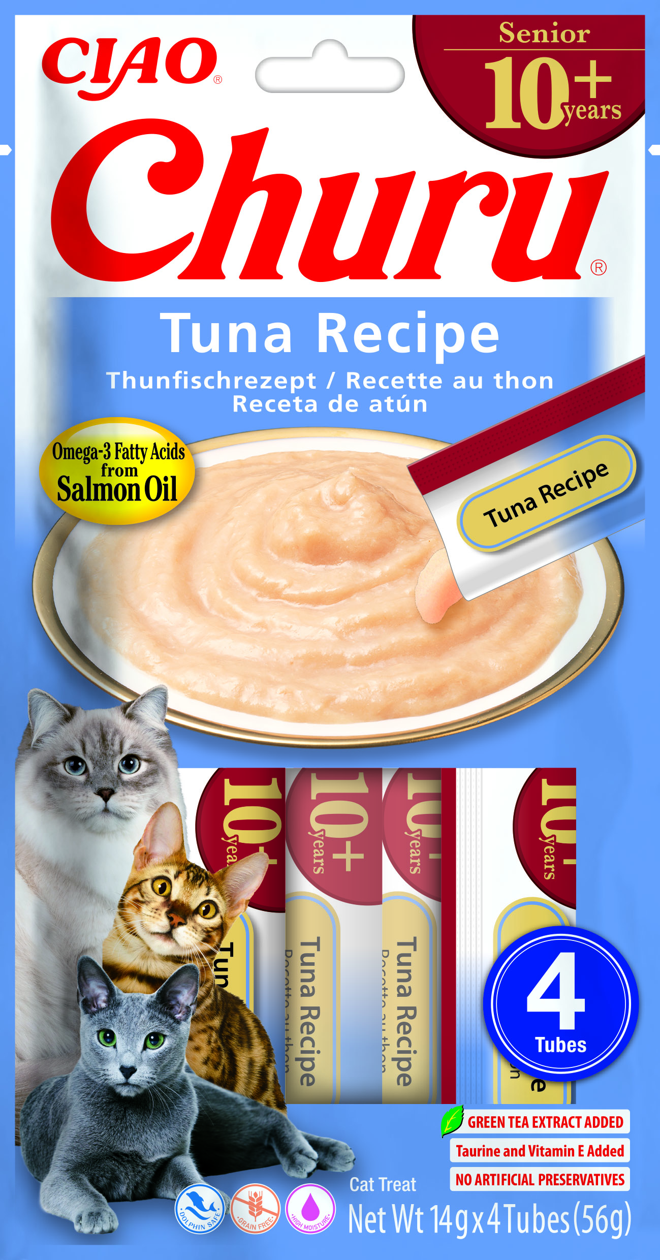 Inaba Cat Churu for Senior Cat Tuna Recipe 4x14g