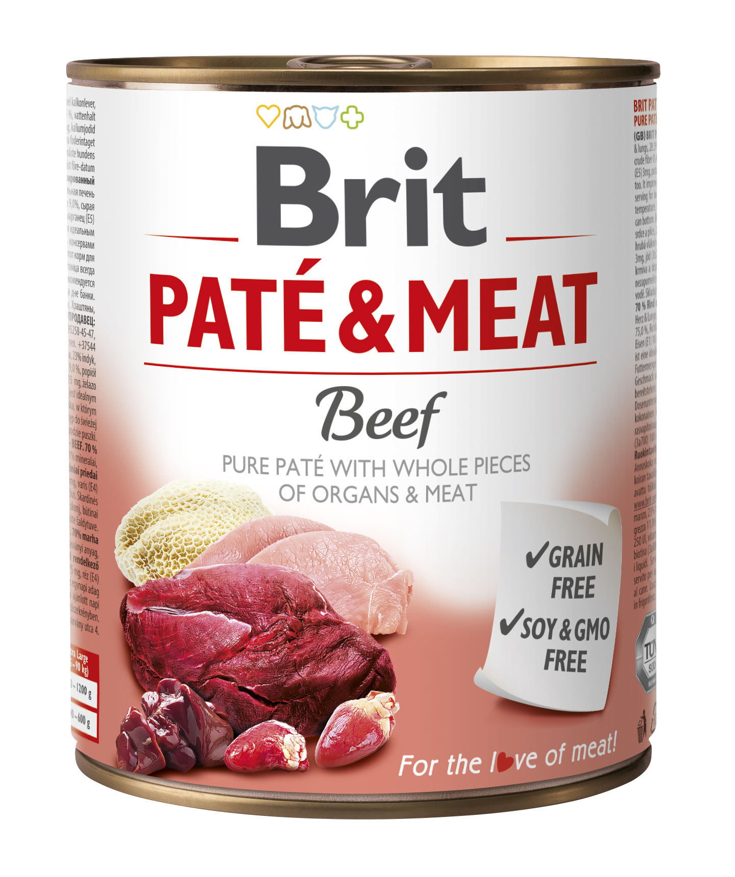 Brit Paté & Meat, wołowina, 800 g Pełnowartościowa karma mokra dla psów