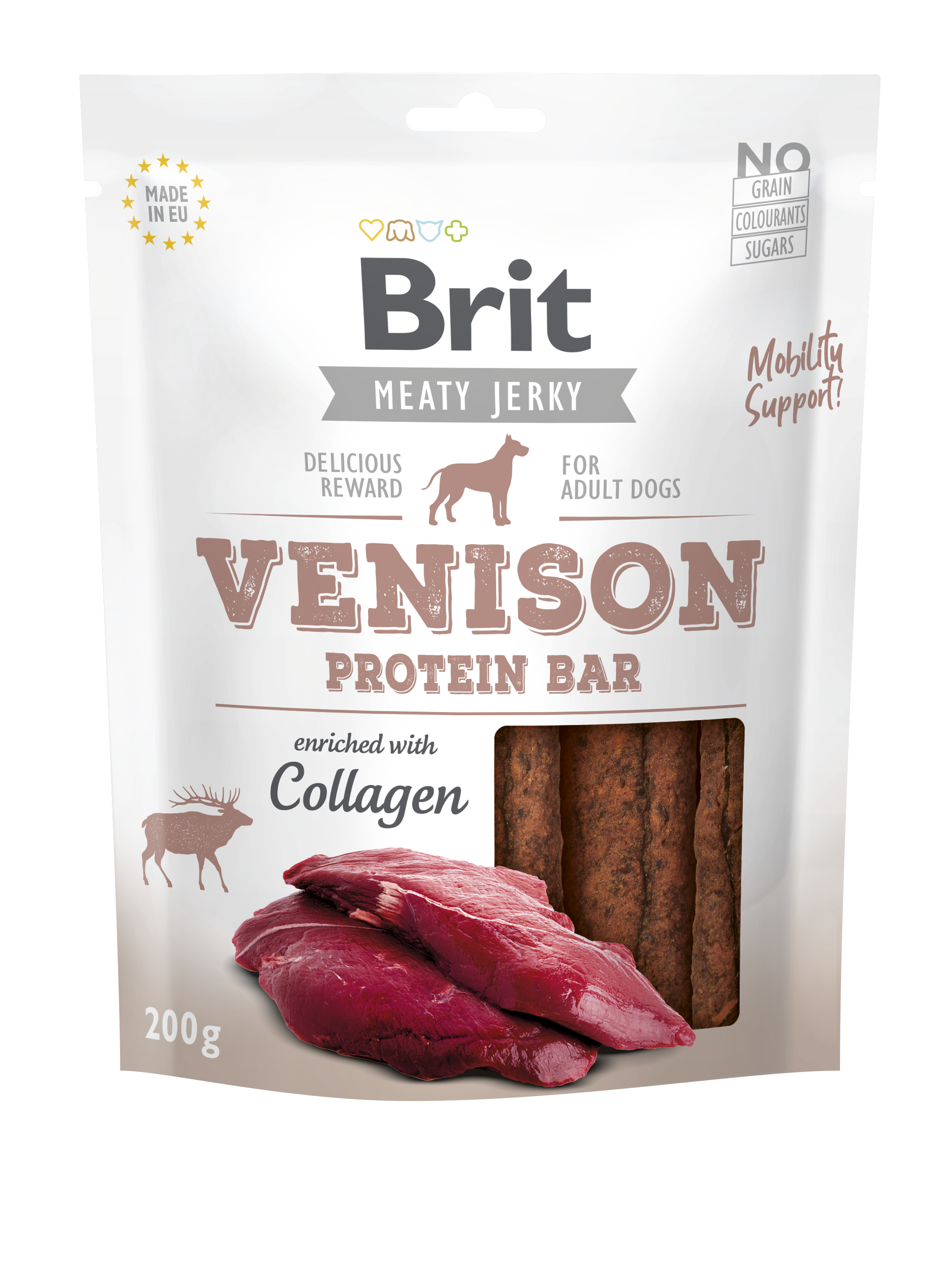 Brit Jerky Protein Bar, dziczyzna i kurczak, 200 g Karma uzupełniająca dla dorosłych psów
