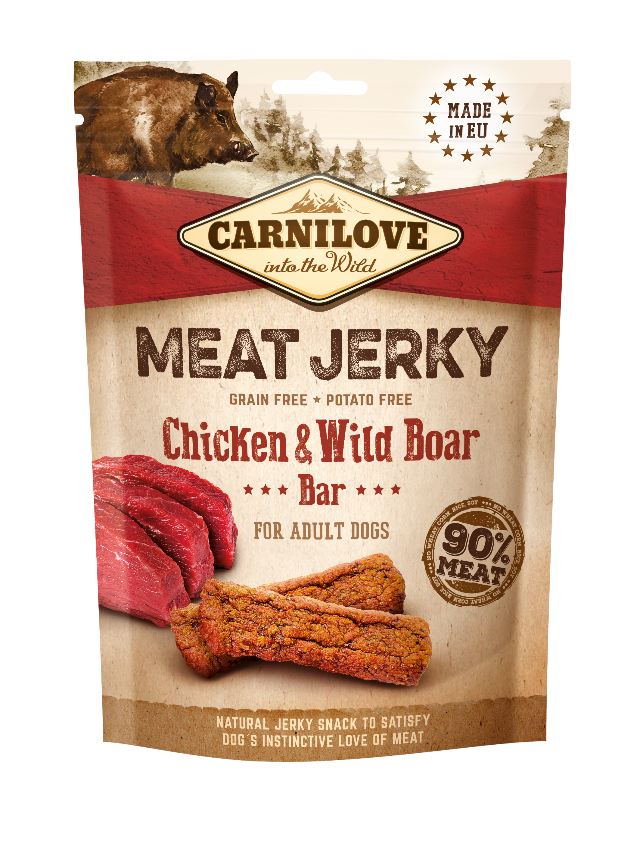 Carnilove Dog Meat Jerky Chicken & Wild Boar Bar 100g