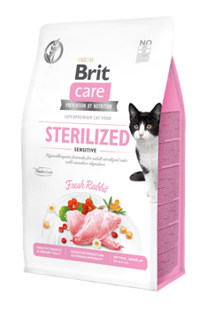 Brit Care Cat Grain-Free Sterilized Sensitive, królik, 400 g Pełnoporcjowa karma sucha dla kotów sterylizowanych o wrażliwym przewodzie pokarmowym Brit Care Cat Grain-Free Sterilized Sensitive, królik, 400 g Pełnoporcjowa karma sucha dla kotów sterylizowanych o wrażliwym przewodzie pokarmowym