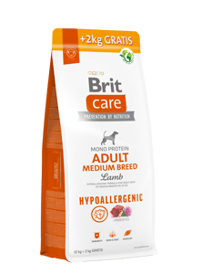 Brit Care Dog Hypoallergenic Adult Medium Breed, jagnięcina i ryż, 12 + 2 kg Hipoalergiczna karma dla dorosłych psów średnich ras Brit Care Dog Hypoallergenic Adult Medium Breed, jagnięcina i ryż, 12 + 2 kg Hipoalergiczna karma dla dorosłych psów średnich ras