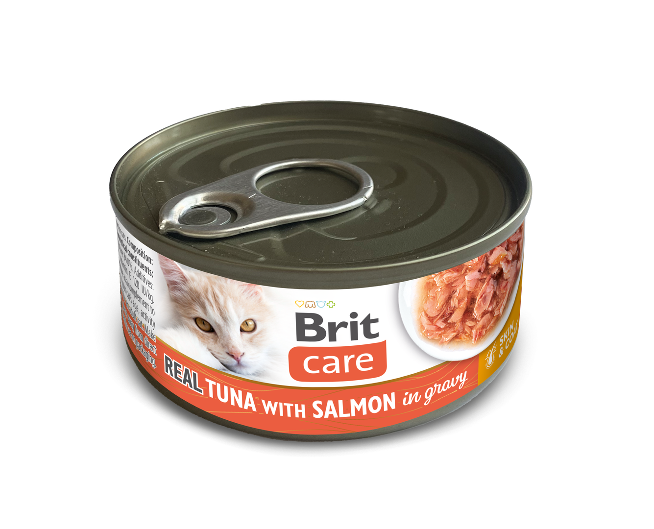 Brit Care Cat Real Tuńczyk z Łososiem w bulionie 80g Wilgotna karma uzupełniająca dla kotów.