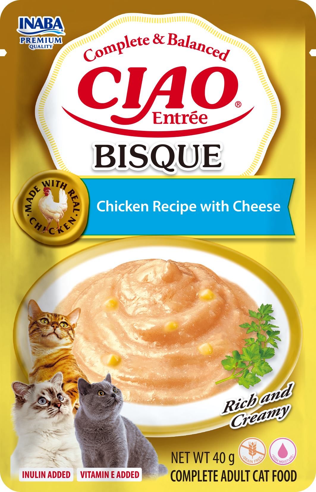 Inaba Cat CIAO Entrée Bisque Chicken Recipe with Cheese 40g