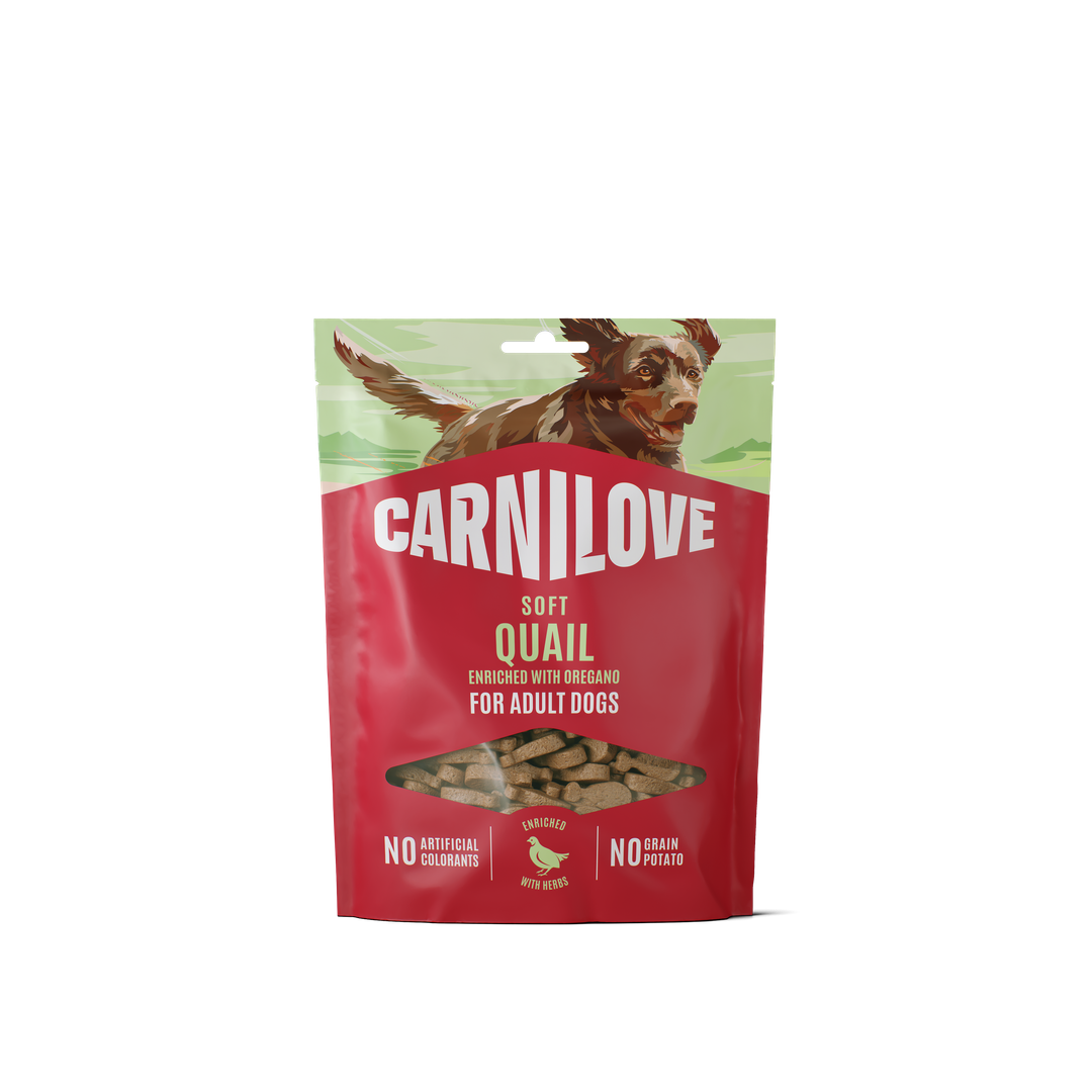 CARNILOVE Dog SOFT Snack Quail enriched with Oregano 200g