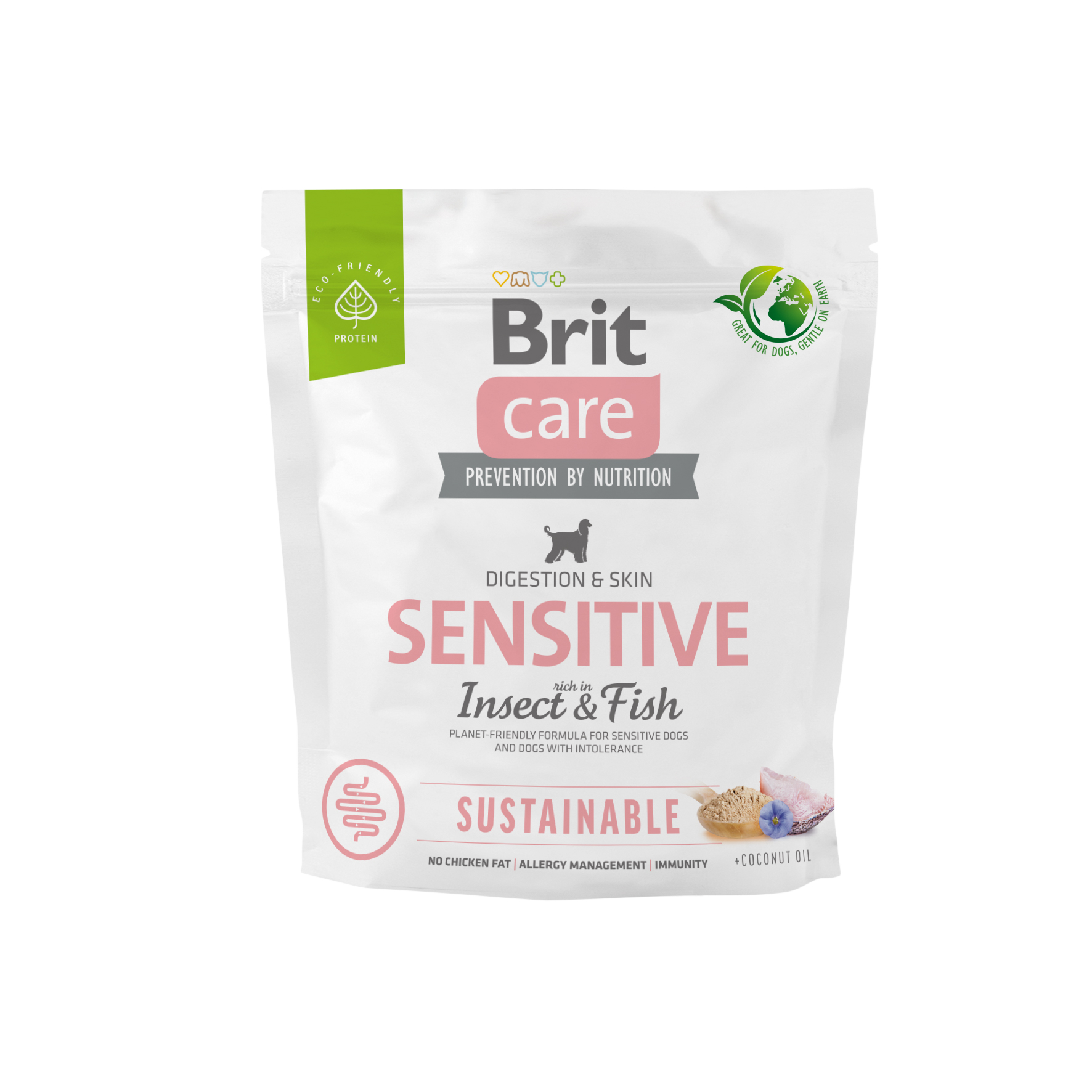Brit Care Sustainable Sensitive, owady i ryba, 1 kg Pełnoporcjowa karma dla dorosłych psów wszystkich ras o wrażliwej skórze i sierści
