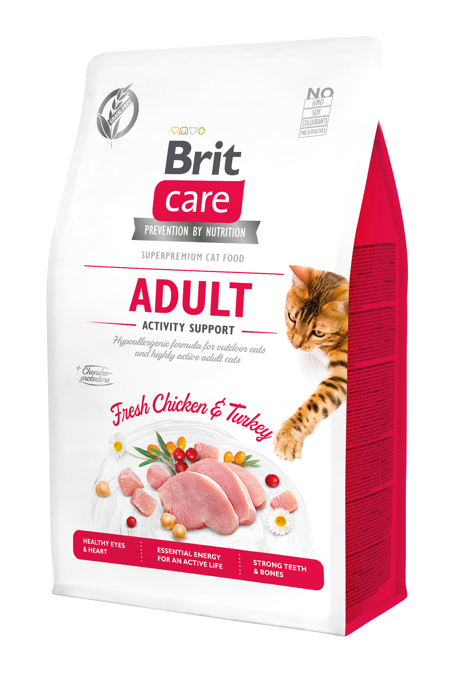Brit Care Cat Grain-Free Adult, indyk i kurczak, 400 g Pełnoporcjowa karma sucha dla dorosłych kotów wszystkich ras