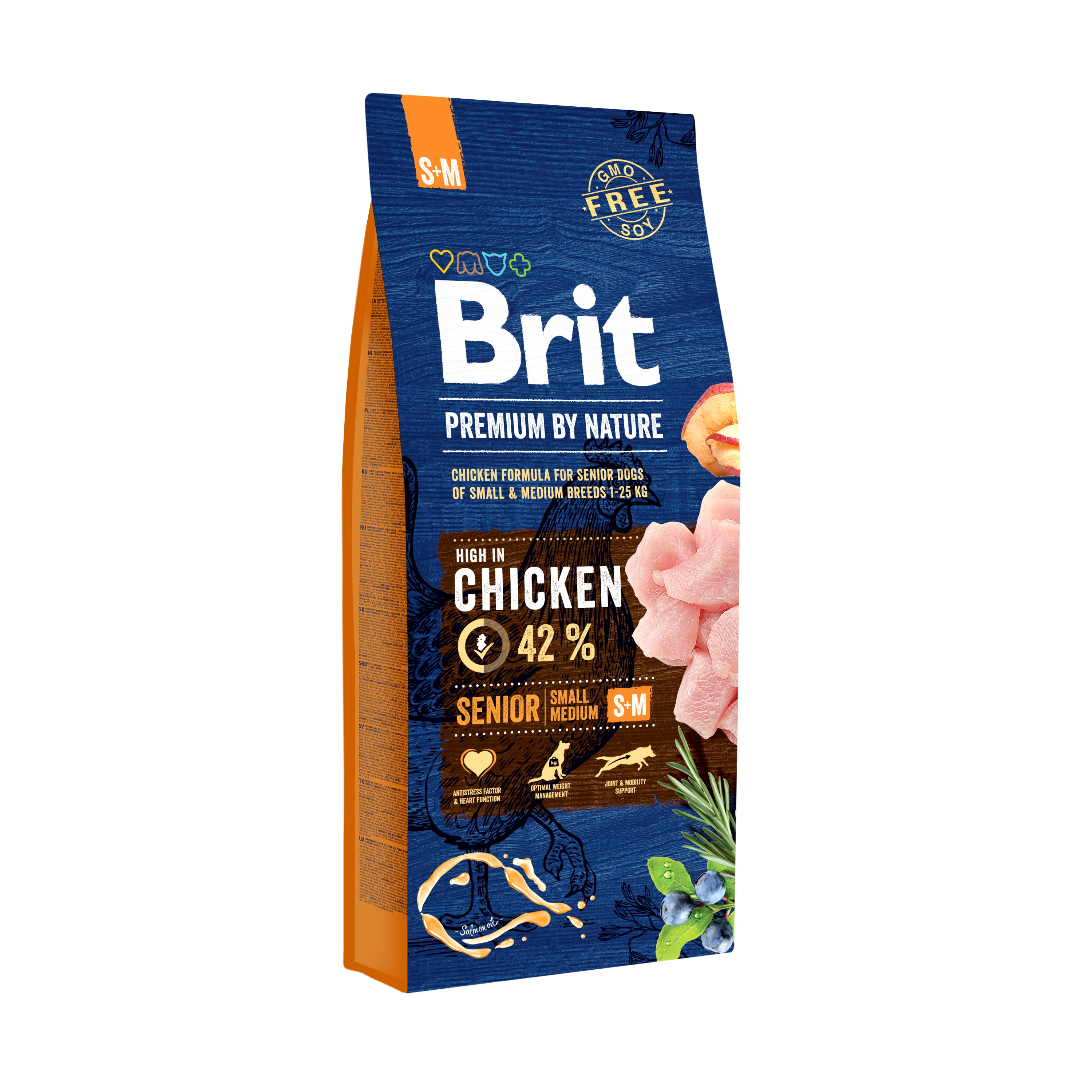 Brit Premium by Nature Senior Small + Medium Breed, kurczak, 15 kg Pełnoporcjowa karma dla psów starszych małych i średnich ras