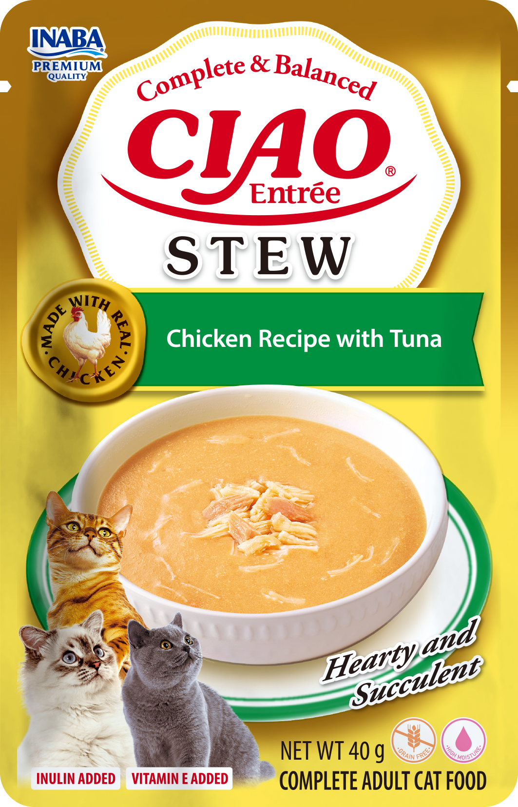 Inaba Cat CIAO Entrée Stew Chicken Recipe with Salmon 40g