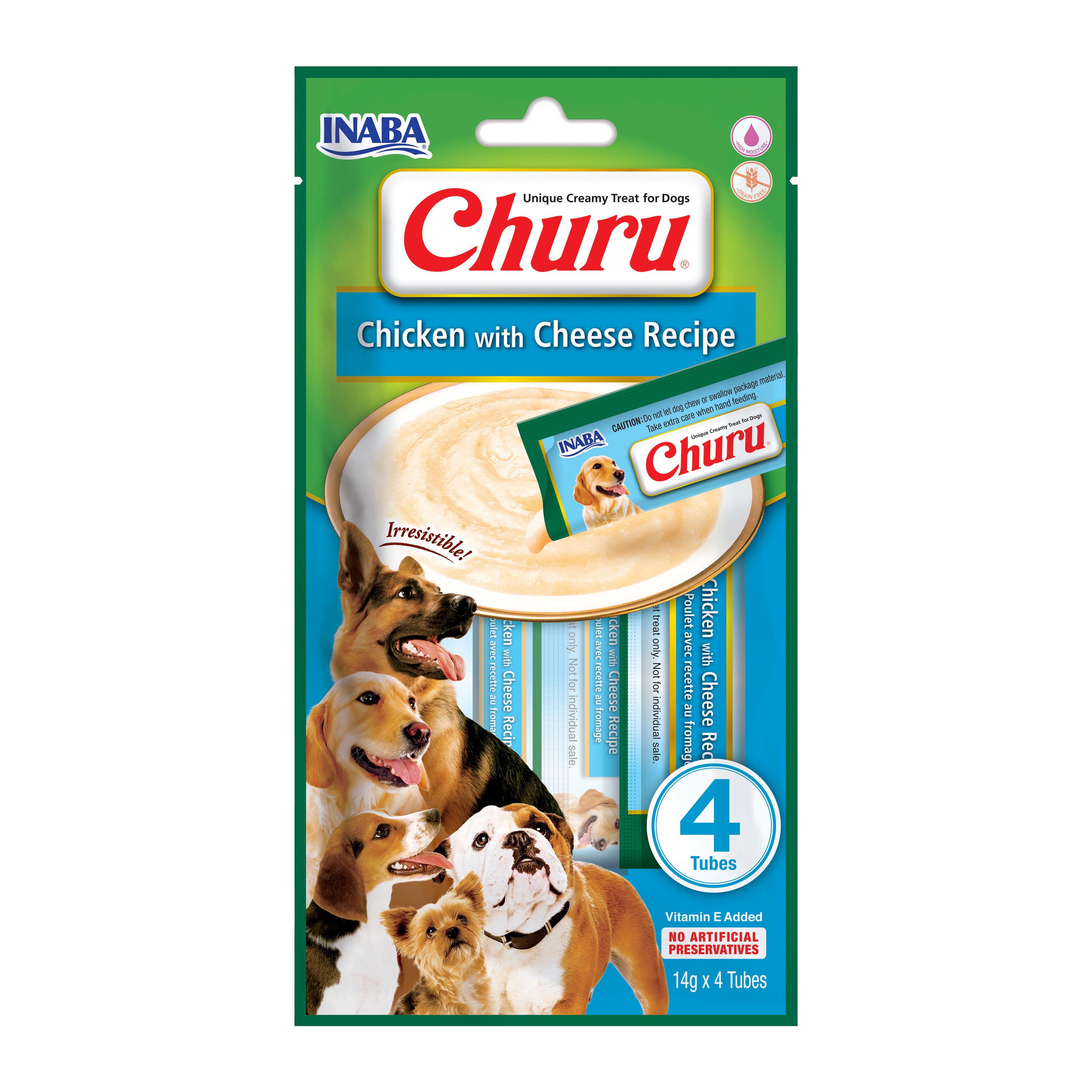 Inaba Dog Churu 4P Chicken with Cheese 4x14g