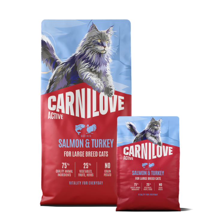 Promocja: 6kg + 2kg CARNILOVE ACTIVE Cat Salmon & Turkey for Adult Large Breeds w atrakcyjnej cenie