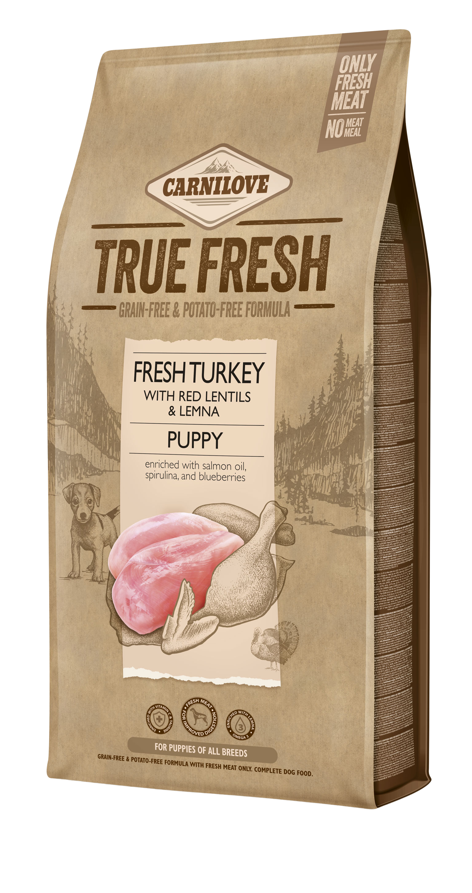 Carnilove True Fresh Puppy, świeży indyk, 1,4kg Pełnoporcjowa karma dla szczeniąt wszystkich ras