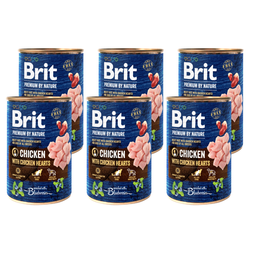Promocja 5 szt + 1 szt Brit Premium by Nature Chicken with Hearts