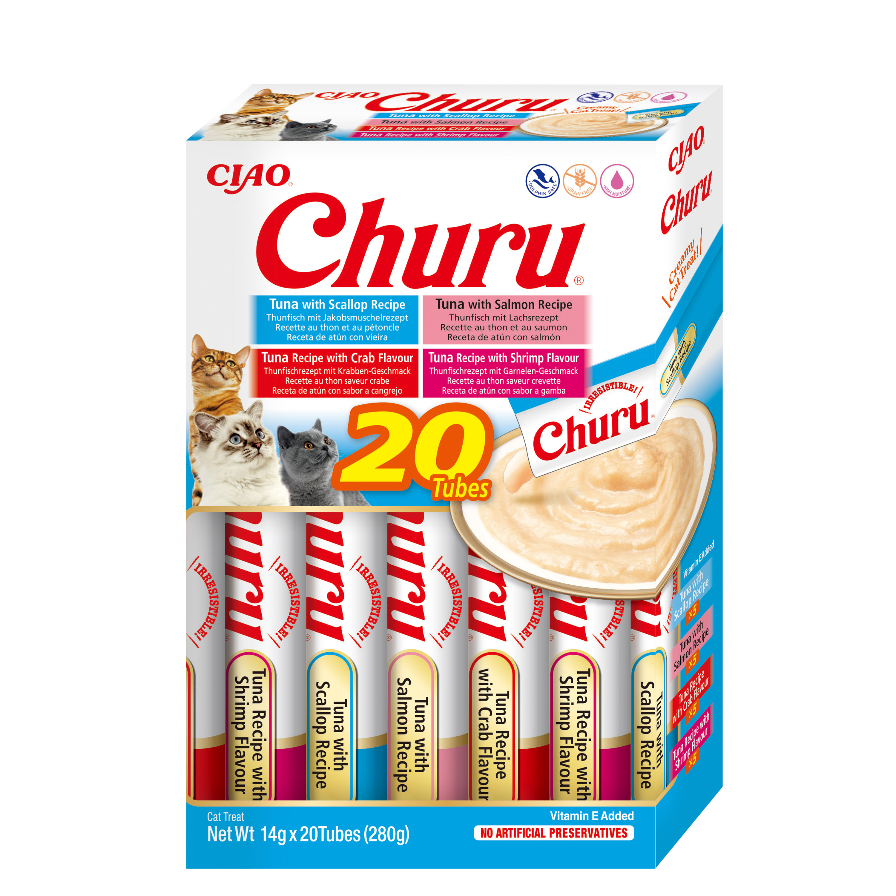 Inaba Cat Churu Tuna Seafood Variety 20x14g