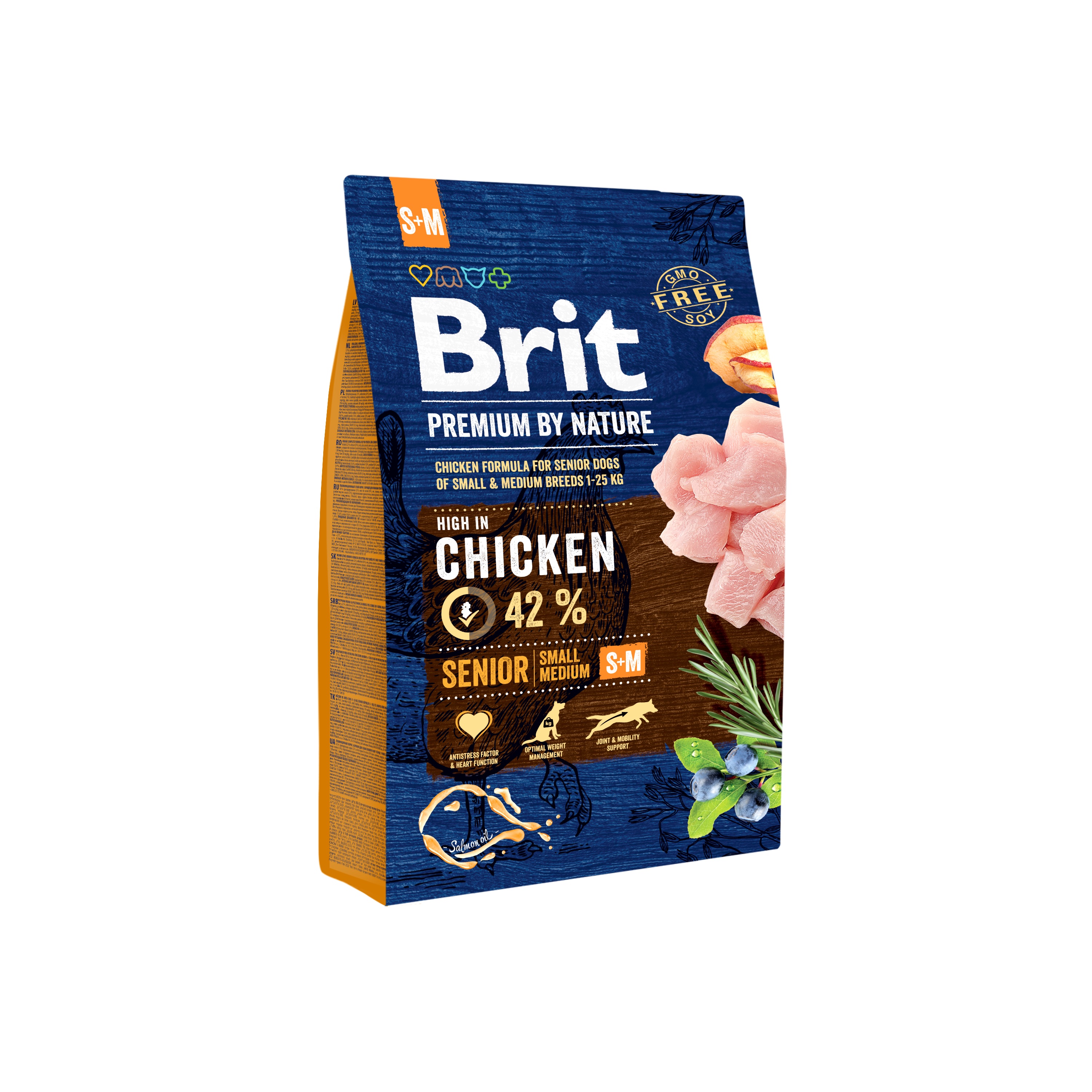 Brit Premium by Nature Senior Small + Medium Breed, kurczak, 3 kg Pełnoporcjowa karma dla psów starszych małych i średnich ras