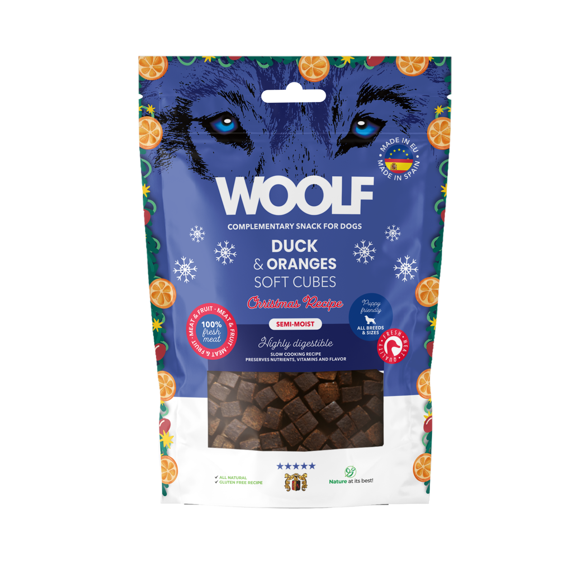 Woolf Soft Cubes Duck & Oranges 100g