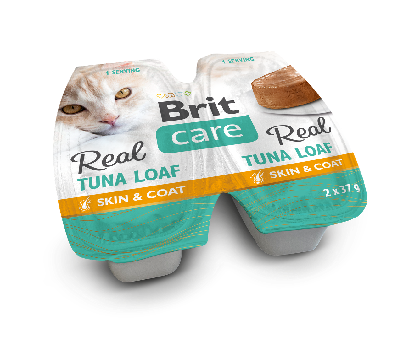 Brit Care Cat Duo Cup Real Tuna Loaf 2x37g Wilgotna karma uzupełniająca dla kotów.