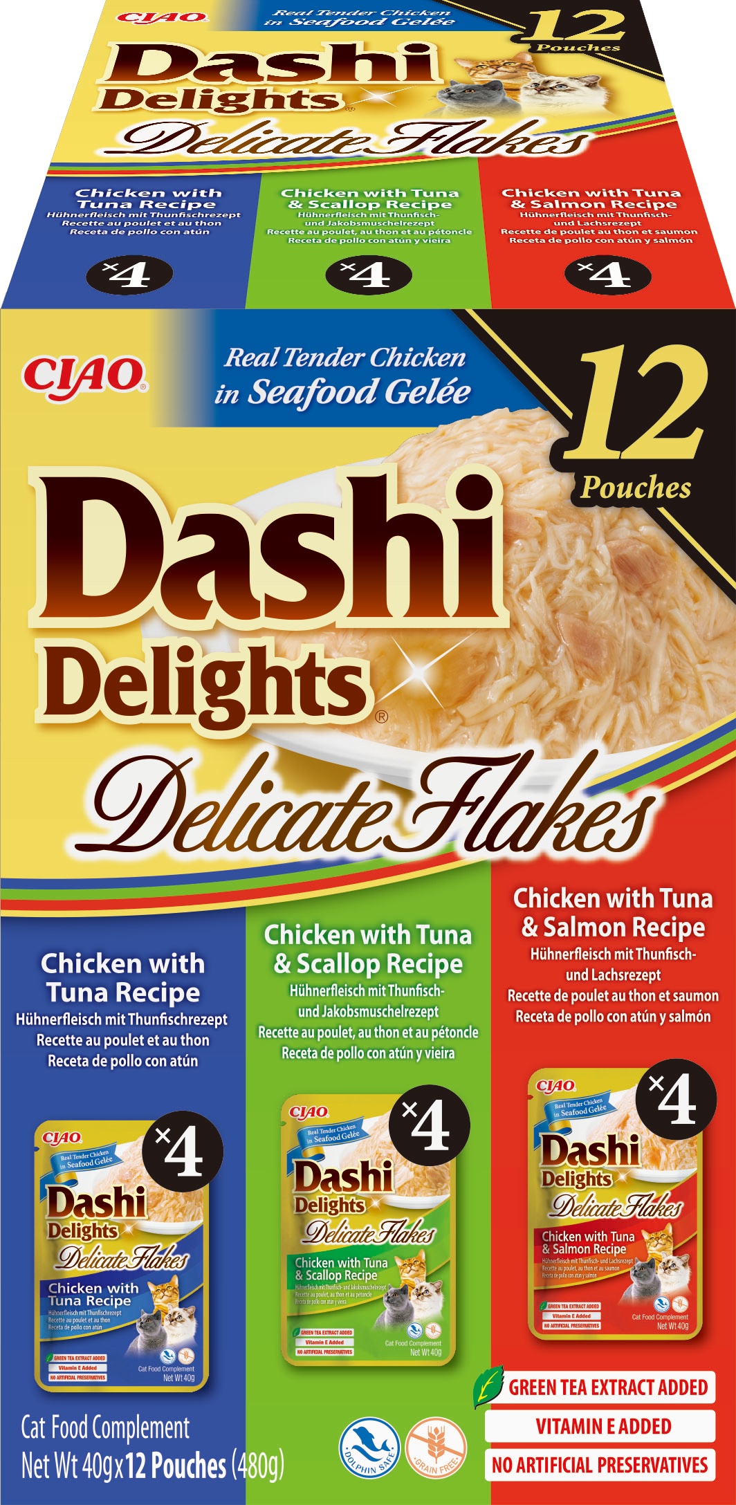 Inaba Cat Dashi Delicate Flakes 12p Tuna Variety