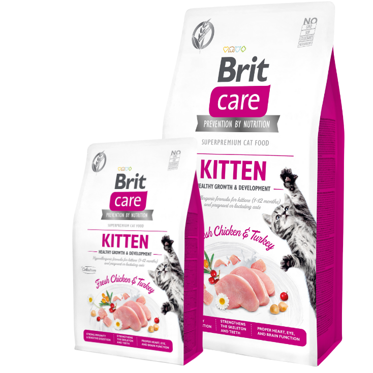Promocja: 7kg + 2kg Brit Care Cat Kitten Healthy Growth & Development Fresh Chicken & Turkey w atrakcyjnej cenie