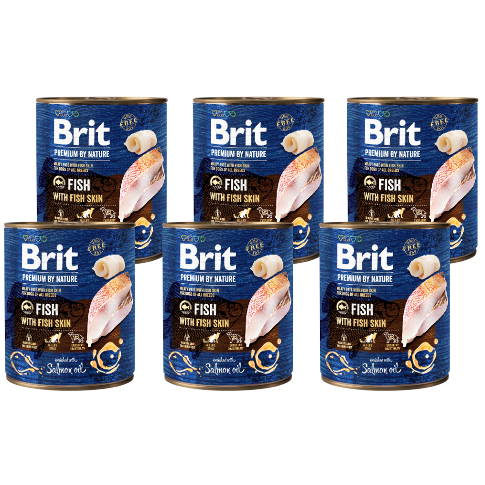 Promocja 5 szt + 1 szt Brit Premium by Nature Fish with Fish Skin