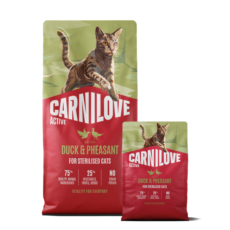 Promocja: 6kg + 2kg CARNILOVE ACTIVE Cat Duck & Pheasant for Sterilised Adult All Breeds w atrakcyjnej cenie