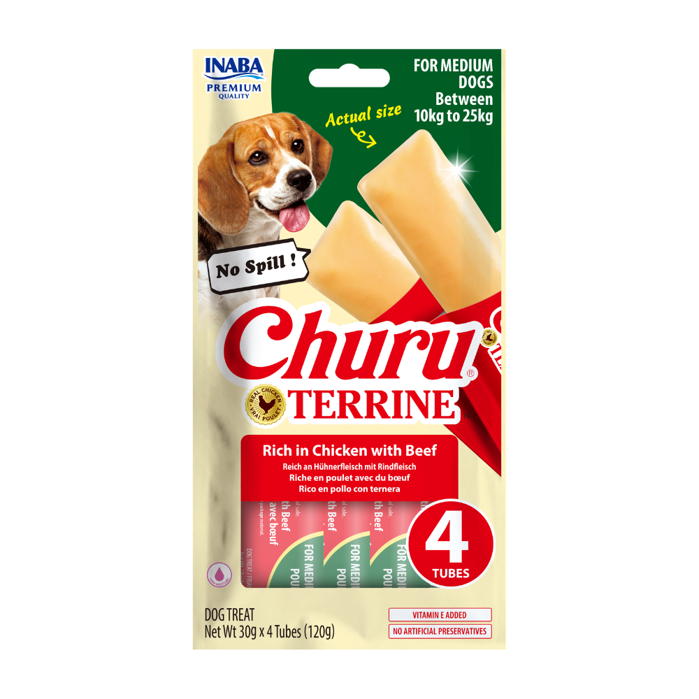 Inaba Churu Terrine Chicken & Beef Recipe 4x30g (120g)