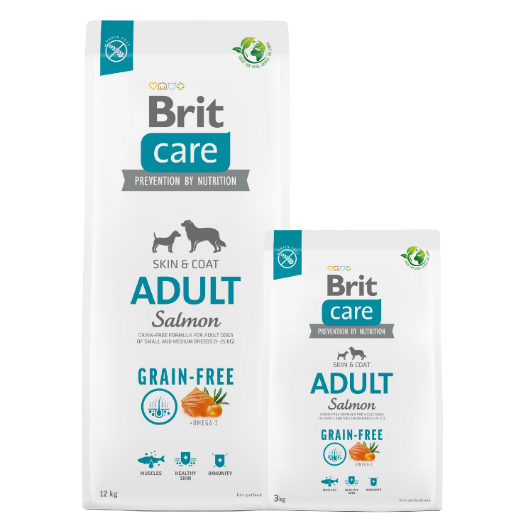 Promocja: 12kg + 3kg Brit Care Grain Free Dog Adult Small & Medium Breed Salmon w atrakcyjnej cenie