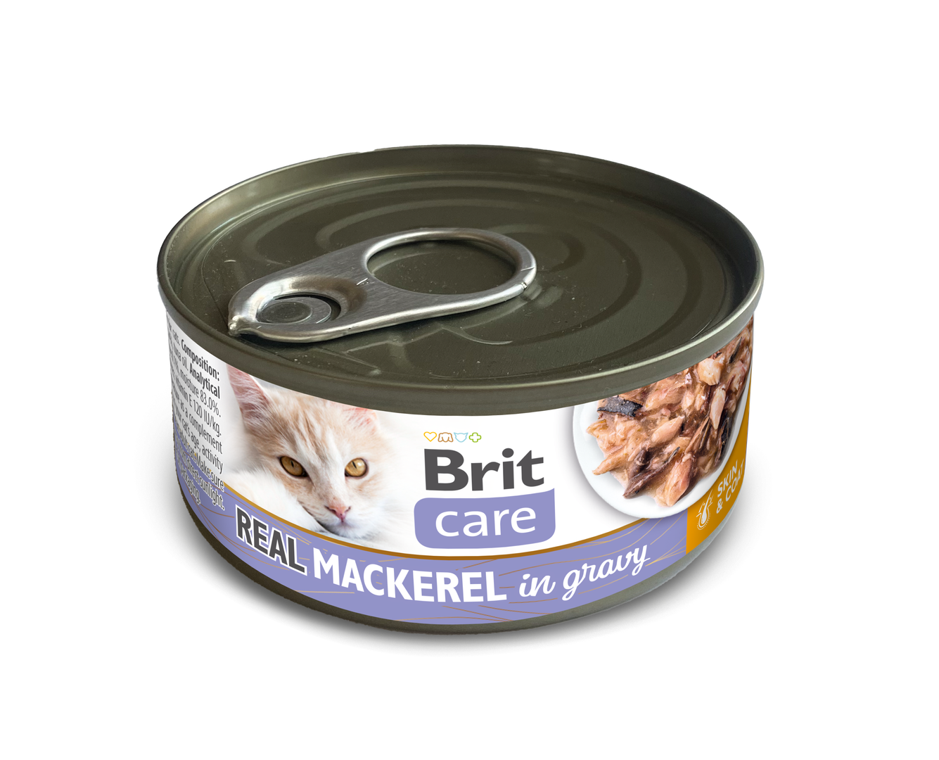 Brit Care Cat Real Makrela w bulionie 80g Wilgotna karma uzupełniająca dla kotów.