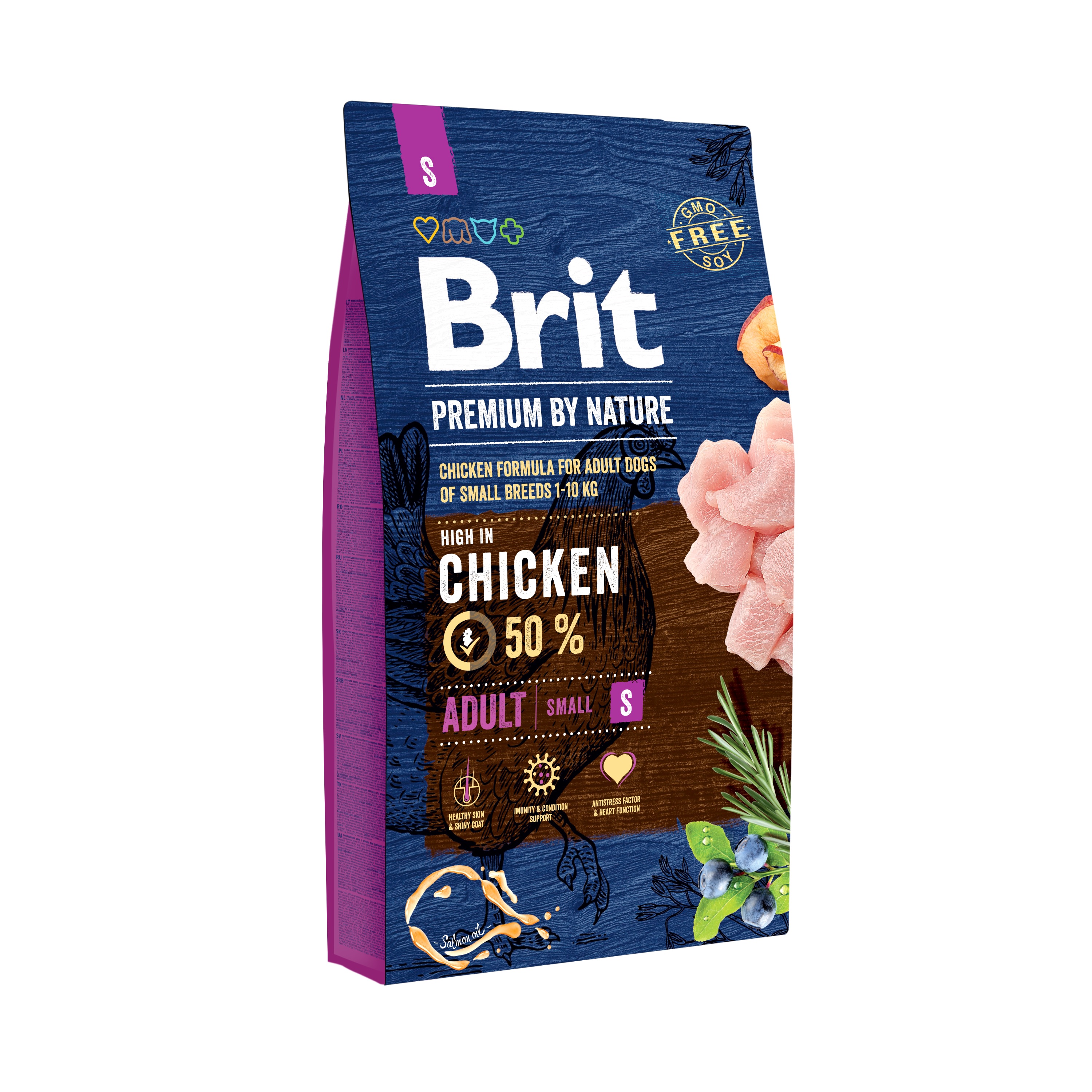 Brit Premium by Nature Adult Small Breed, kurczak, 8 kg Pełnoporcjowa karma sucha dla dorosłych psów małych ras