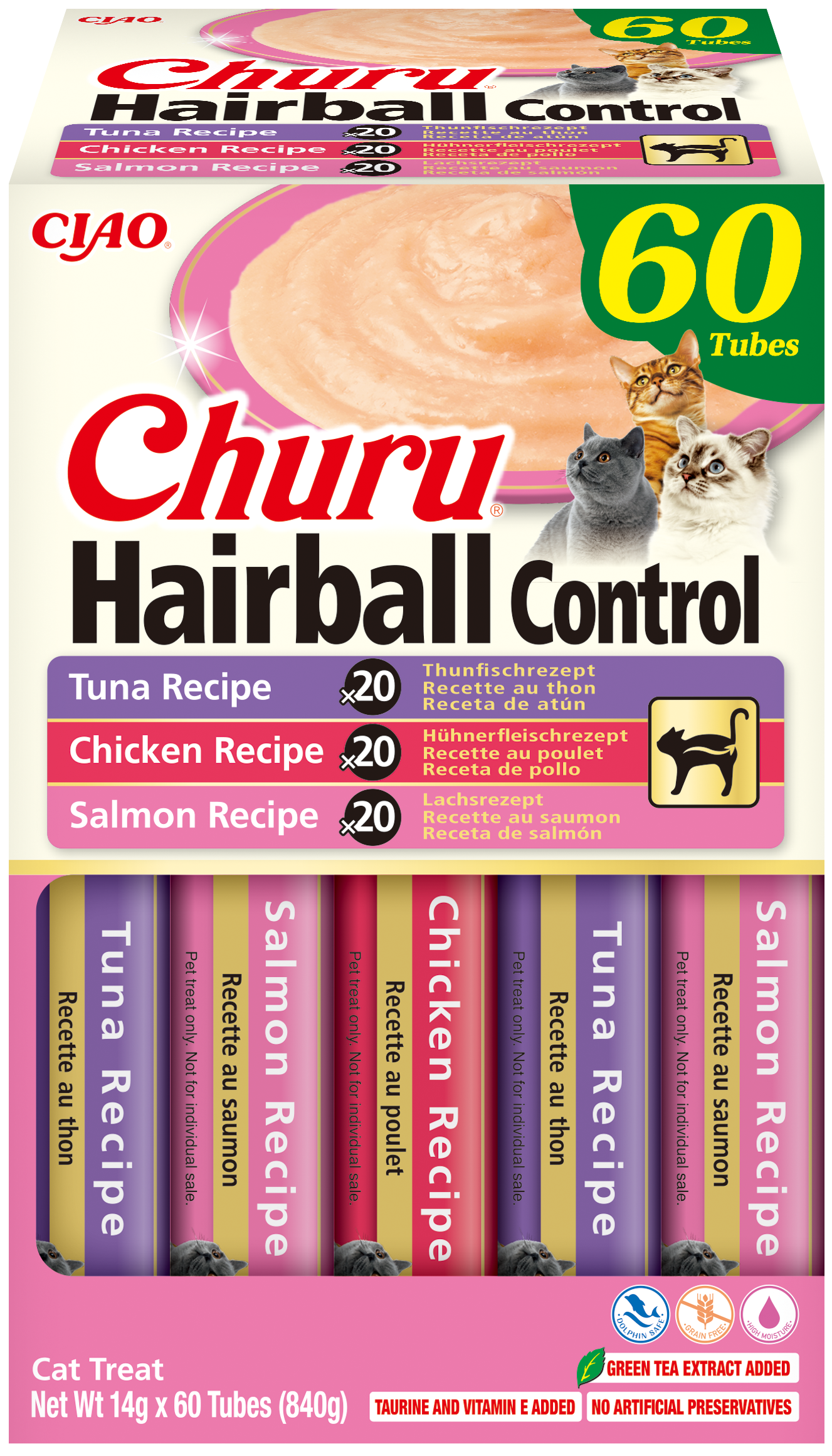 Inaba Cat Churu P60 HAIRBALL CONTROL 60 x 14g (840g)