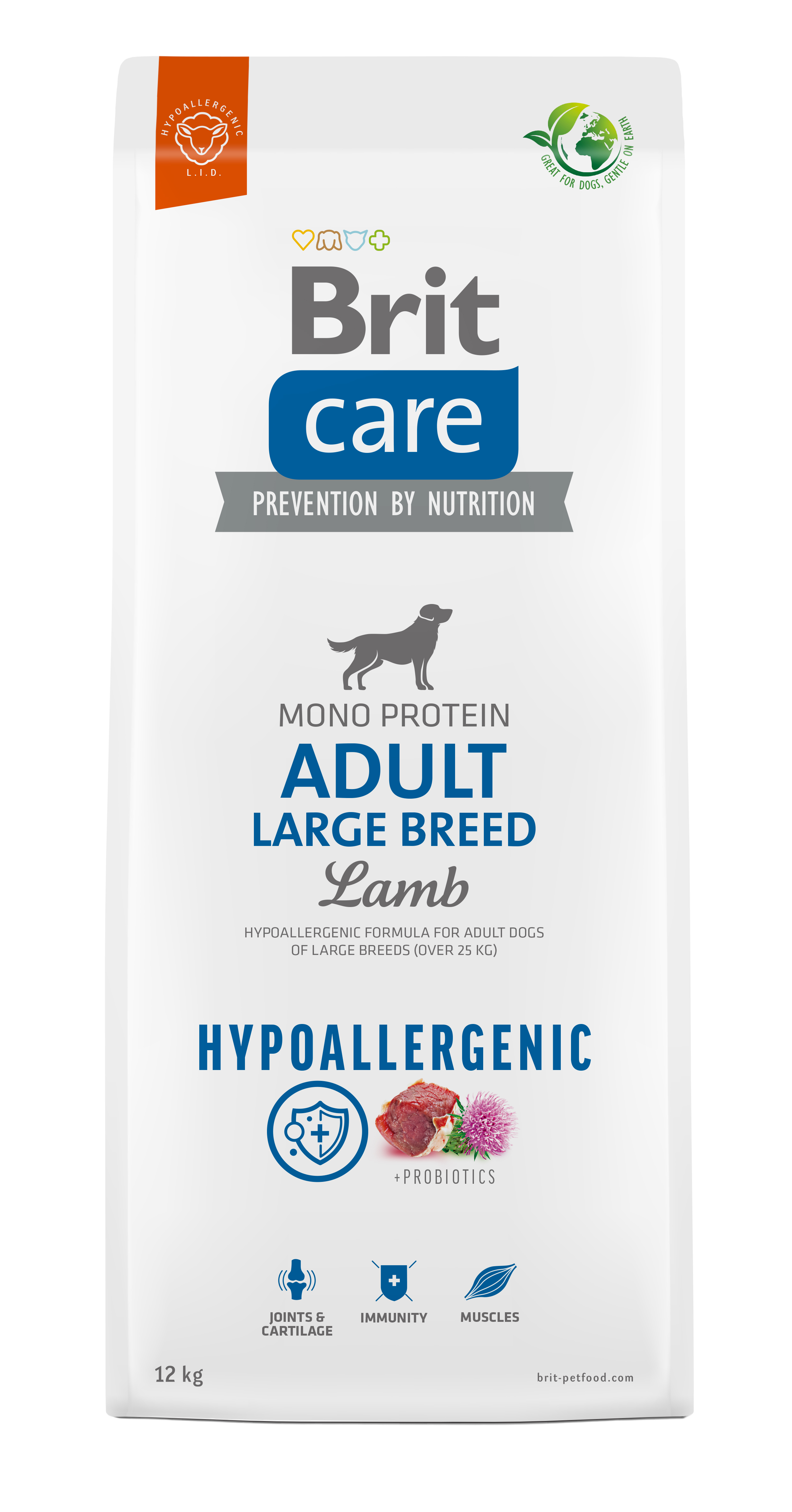 Brit Care Dog Hypoallergenic Adult Large Breed, jagnięcina i ryż, 12 kg Hipoalergiczna karma dla dorosłych psów dużych ras