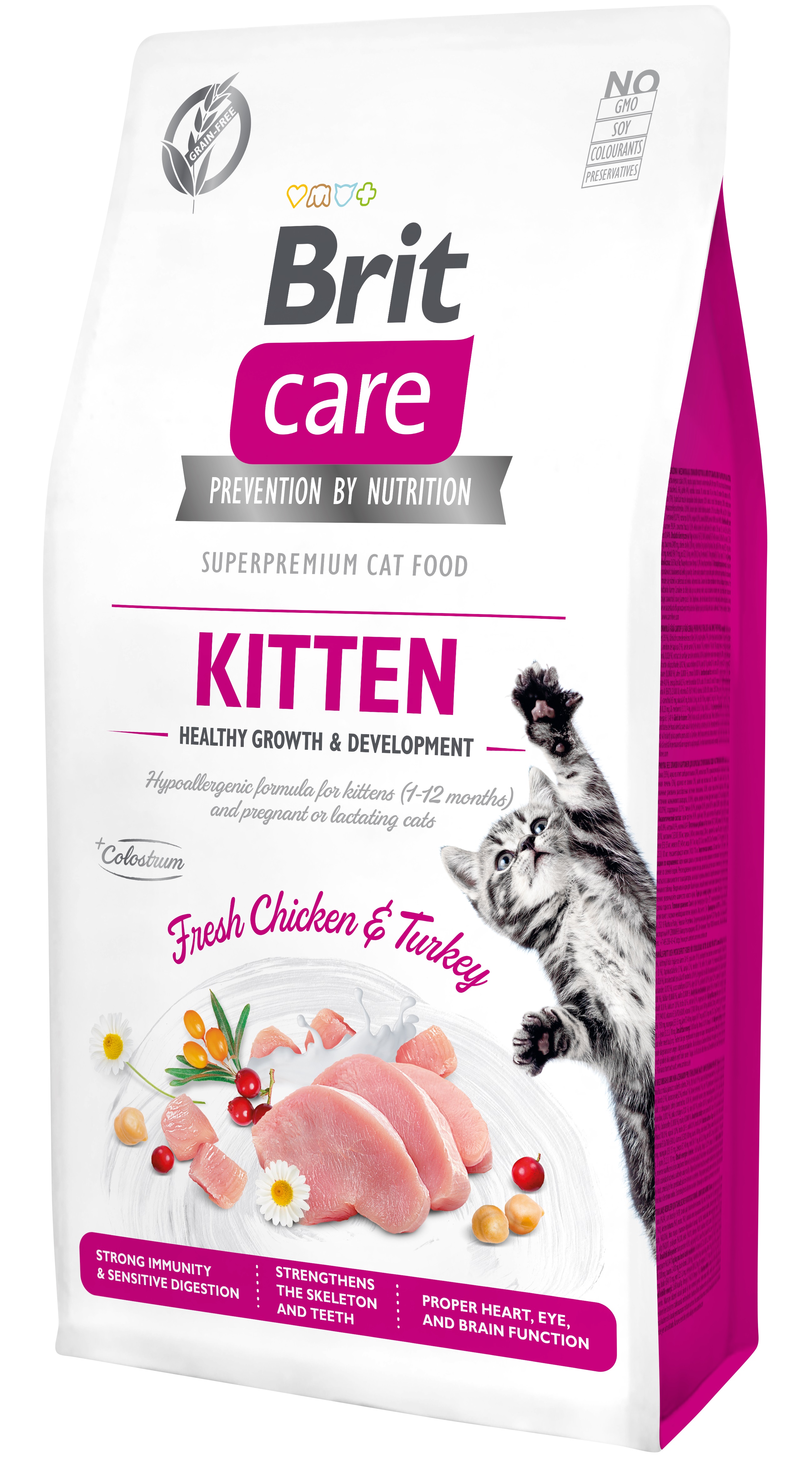 Brit Care Cat Grain-Free Kitten, kurczak i indyk, 7 kg Pełnoporcjowa karma sucha dla kociąt