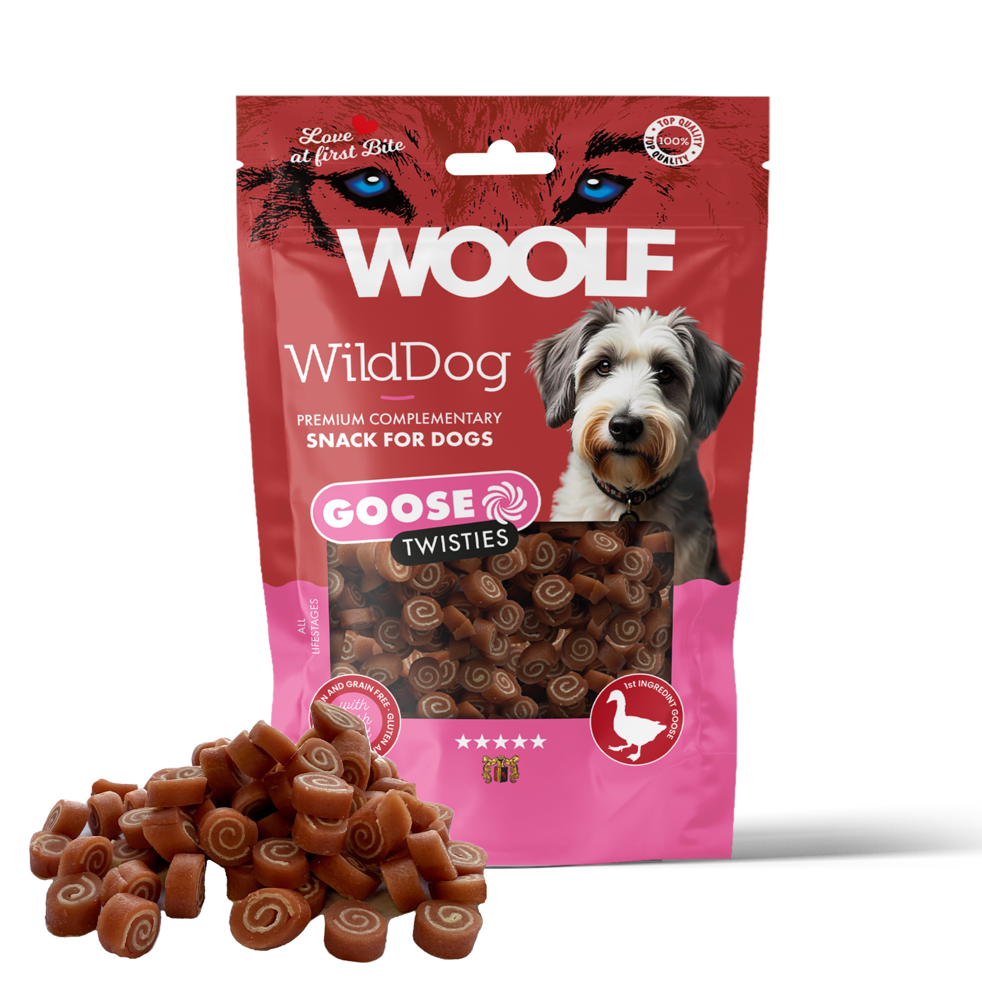 Woolf WildDog Goose&Cod Twisties 100g