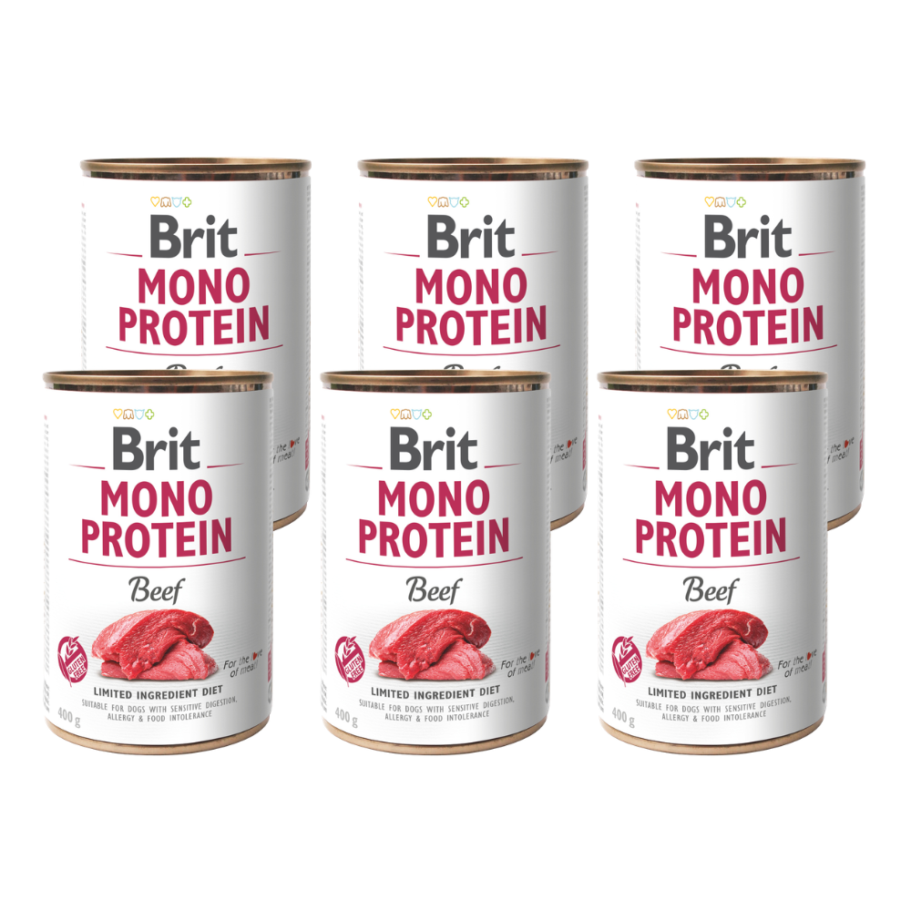 Promocja 5 szt + 1 szt Brit Mono Protein Dog Beef 400g