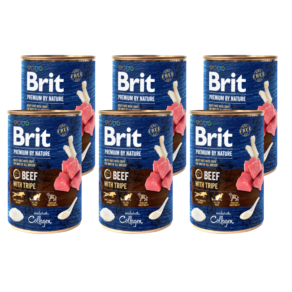 Promocja 5 szt + 1 szt Brit Premium by Nature Beef with Tripe