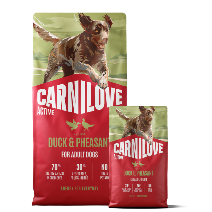 Promocja: 12kg + 4kg CARNILOVE ACTIVE Dog Duck & Pheasant Adult w atrakcyjnej cenie