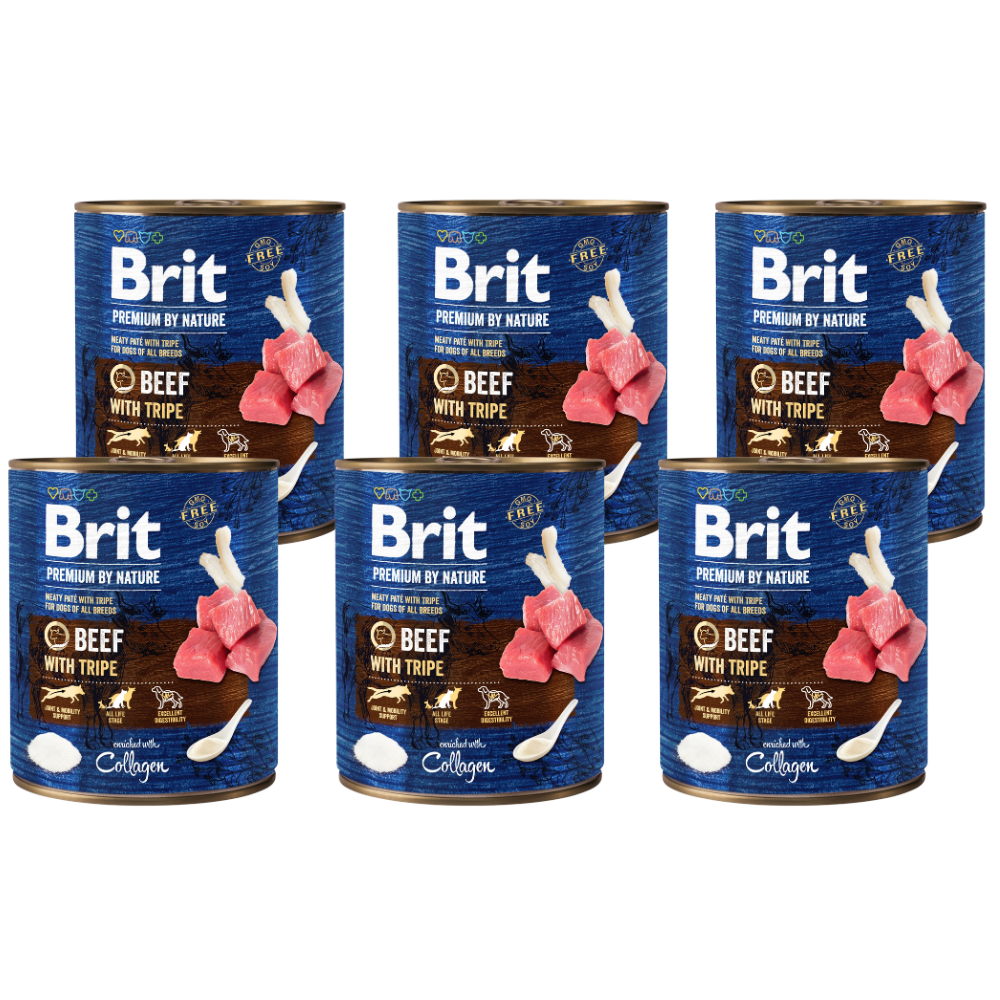 Promocja 5 szt + 1 szt Brit Premium by Nature Beef with Tripe