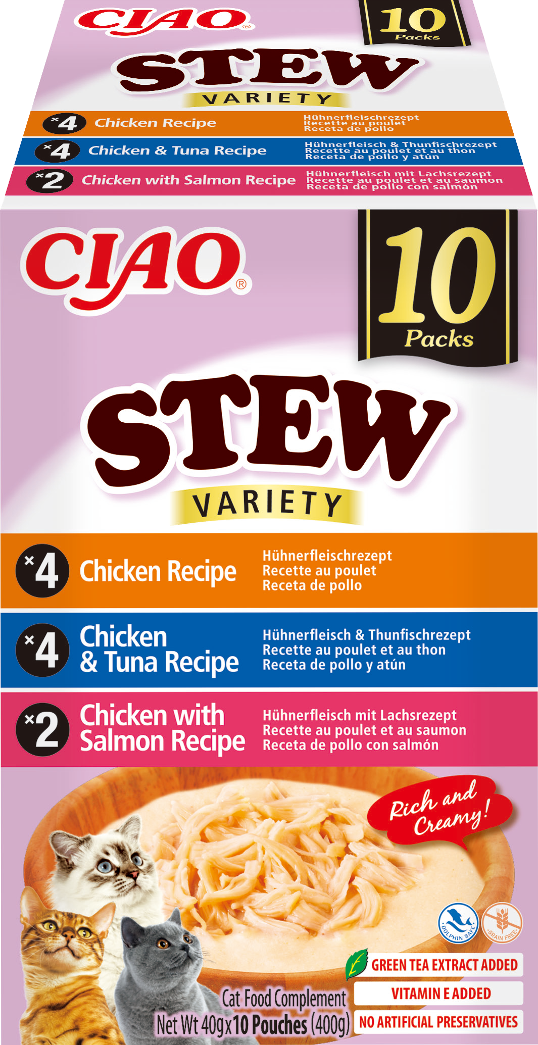 INABA CIAO Stew 10P Chicken, Tuna, Salmon 10x40g (400g)
