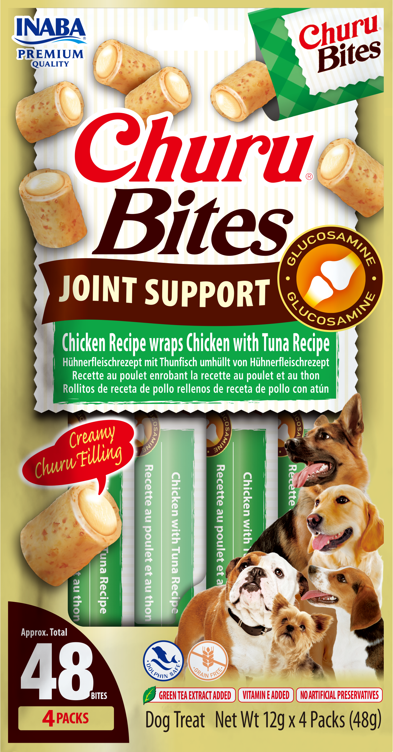 Inaba Dog CHURU Bites Joint Support Chicken & Tuna 4x12g (48g)