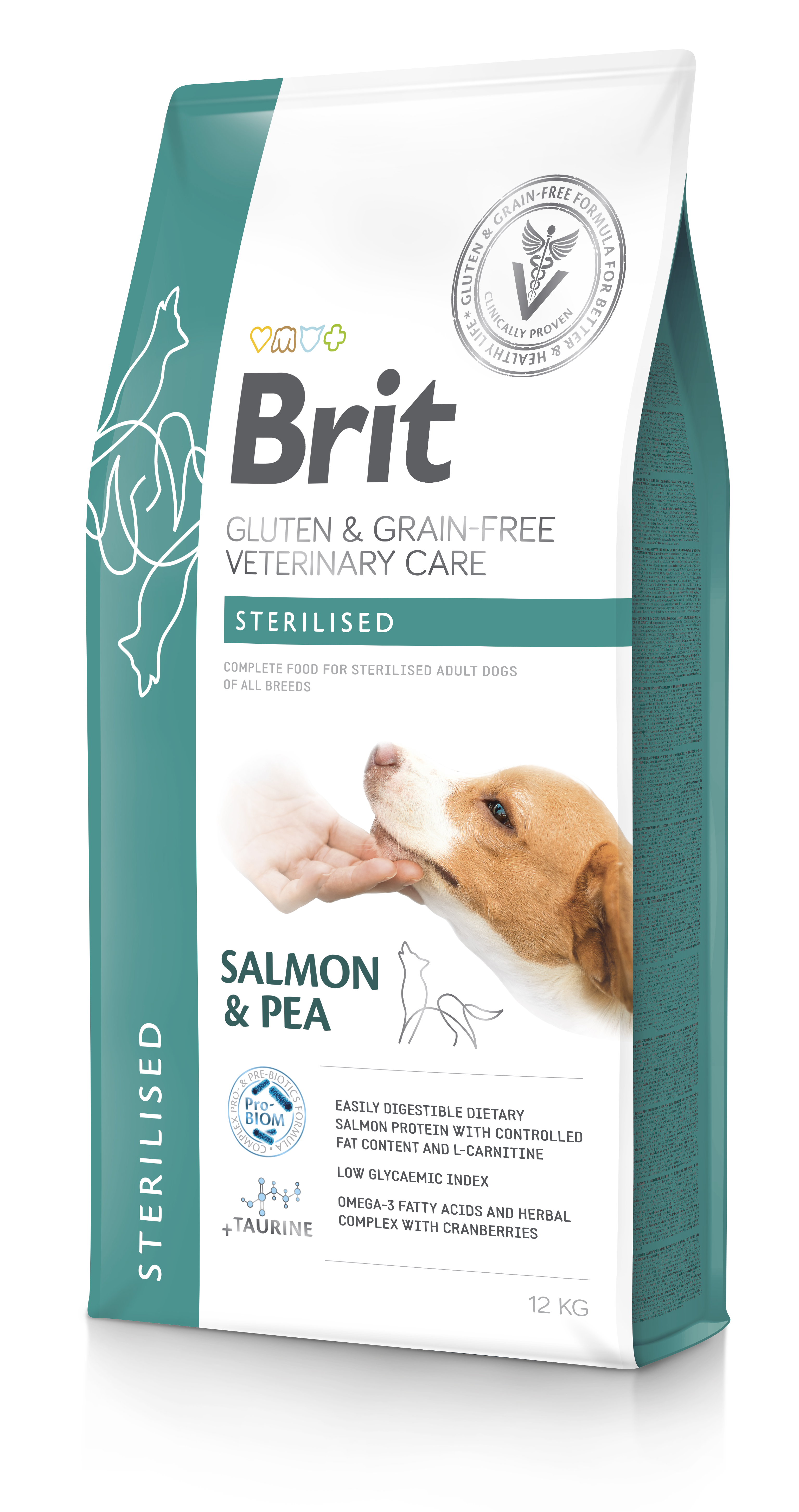 Brit Veterinary Care Dog Gluten & Grain Free Sterilized, łosoś i groch, 12 kg Bezglutenowa i bezzbożowa karma dla dorosłych psów sterylizowanych