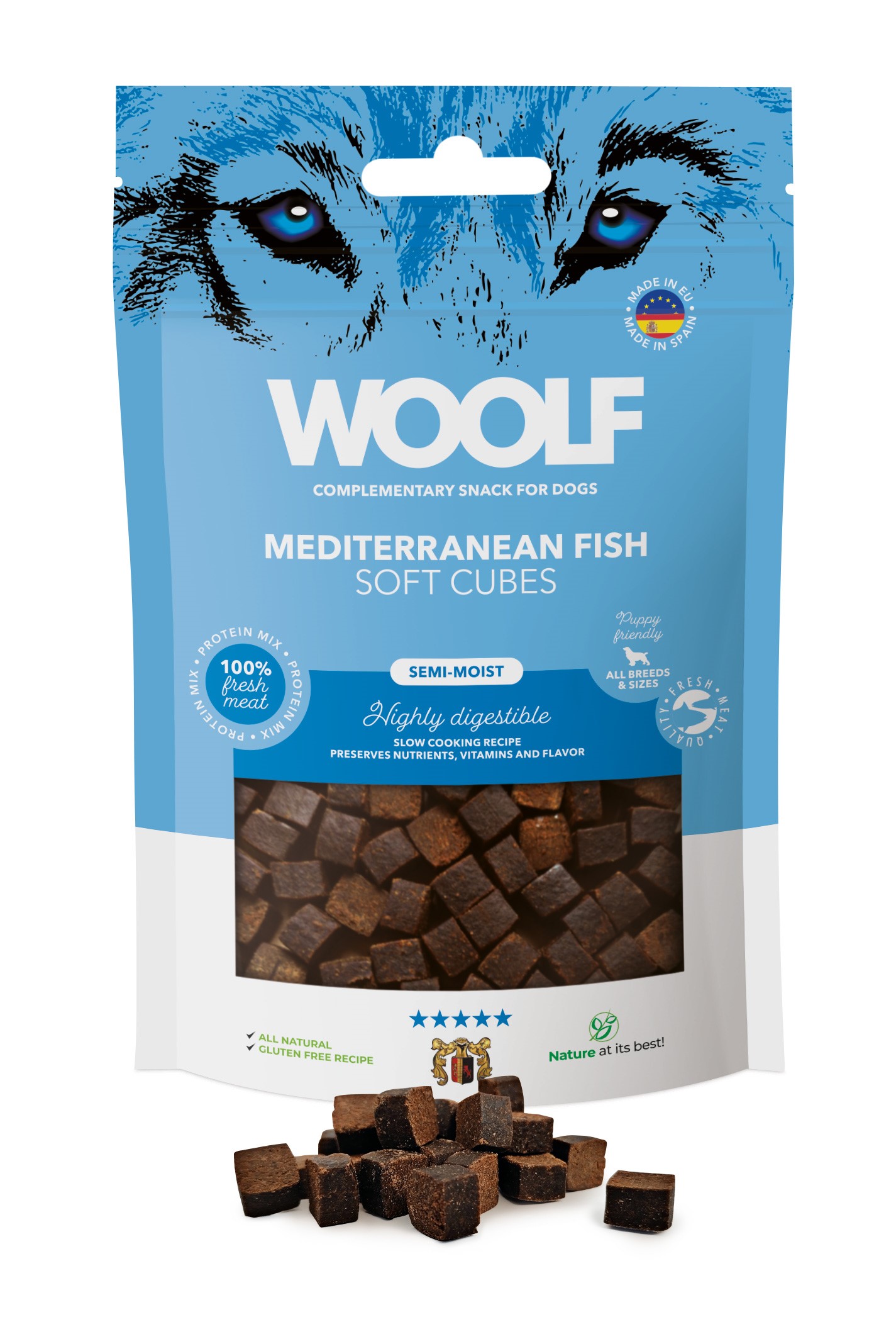 Woolf Soft Cubes Mediteranean Fish 100g