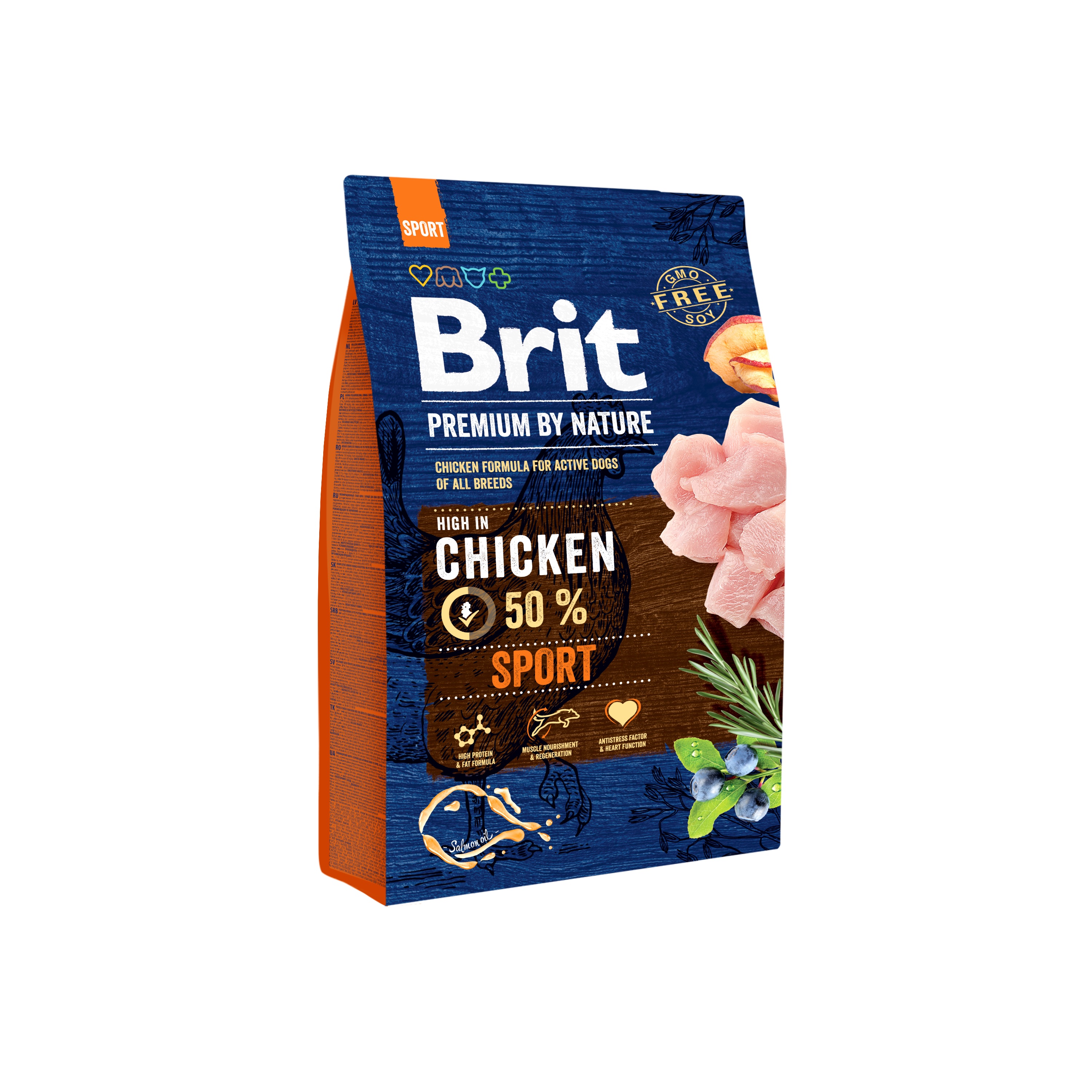 Brit Premium by Nature Dog Sport, kurczak, 3 kg Pełnoporcjowa karma dla dorosłych psów o dużym zapotrzebowaniu na energię