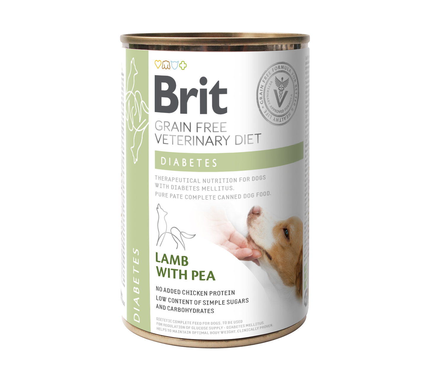 Brit Veterinary Diet Dog Diabetes, jagnięcina z groszkiem, 400 g Dietetyczna karma pełnoporcjowa dla psów z cukrzycą