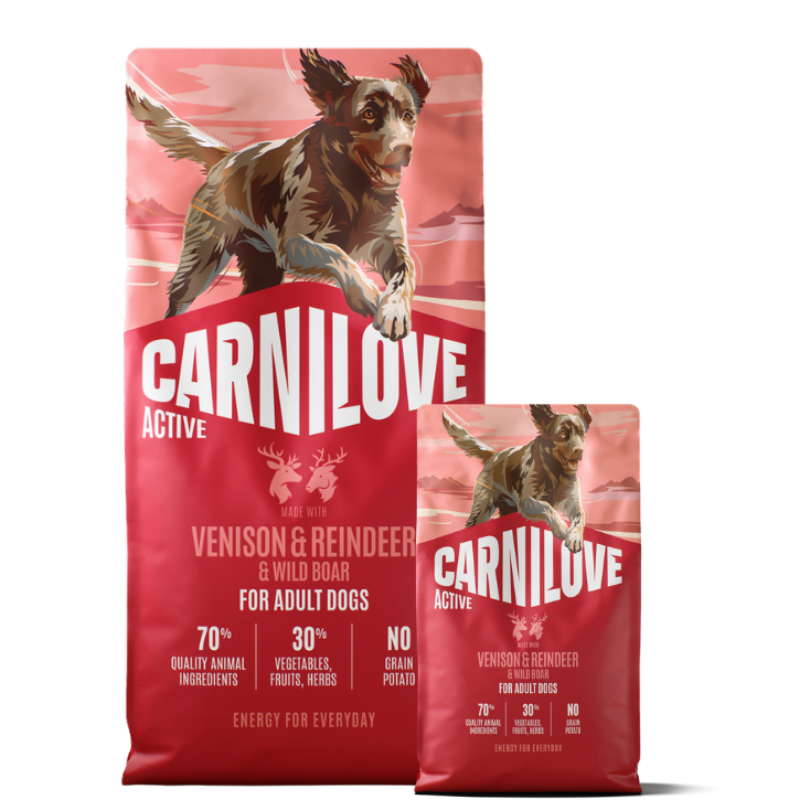 Promocja: 12kg + 4kg CARNILOVE ACTIVE Dog Venison & Reindeer & Wild Boar Adult w atrakcyjnej cenie