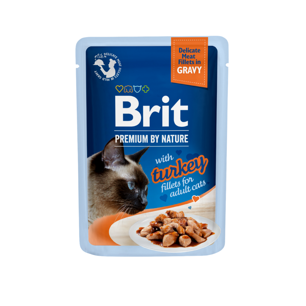 Brit Premium by Nature Cat Turkey Fillets in Gravy, indyk, 85g Mokra karma pełnoporcjowa dla dorosłych kotów