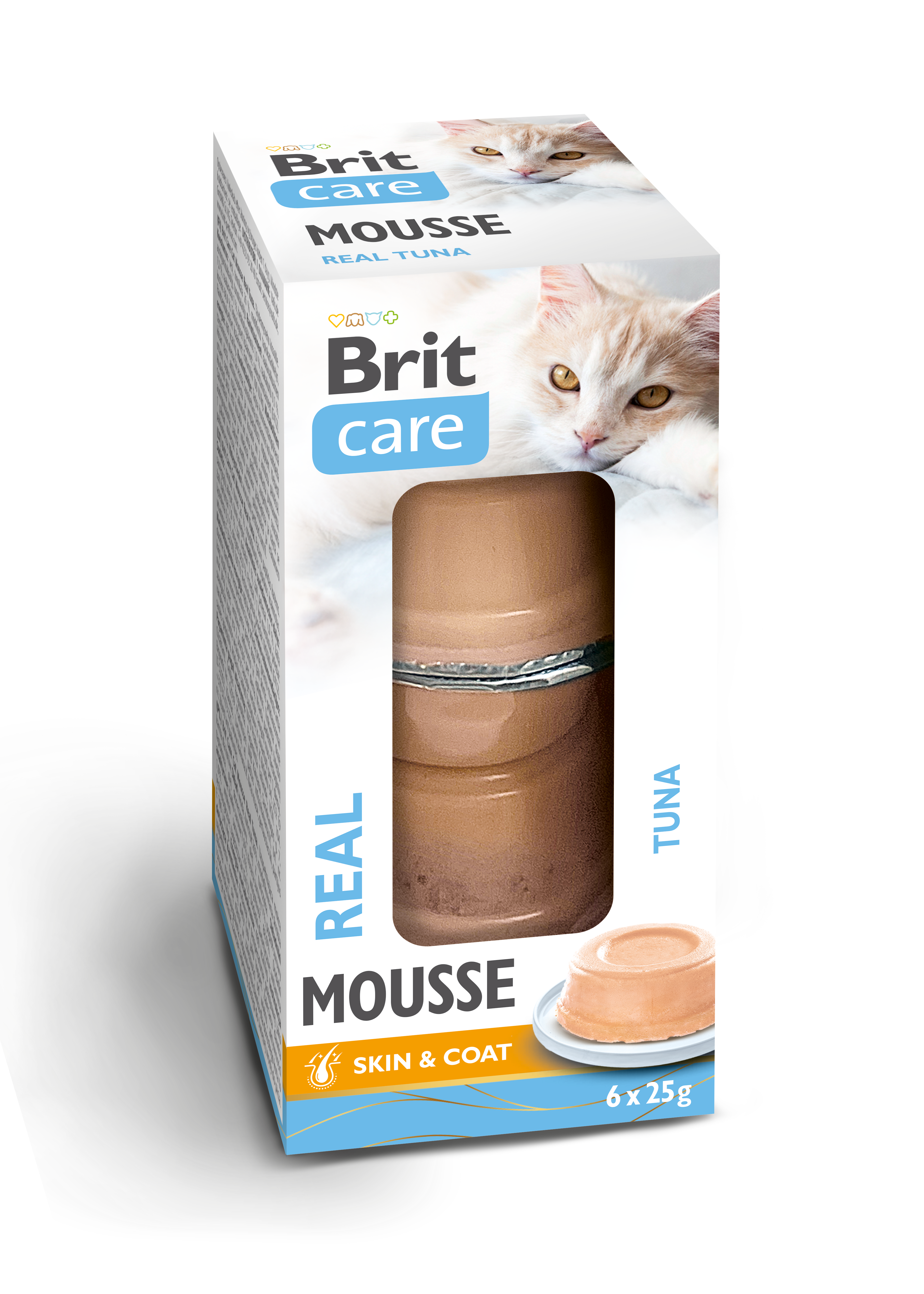 Brit Care Cat Real Meat z tuńczykiem 6x25g Wilgotna karma uzupełniająca dla kotów.