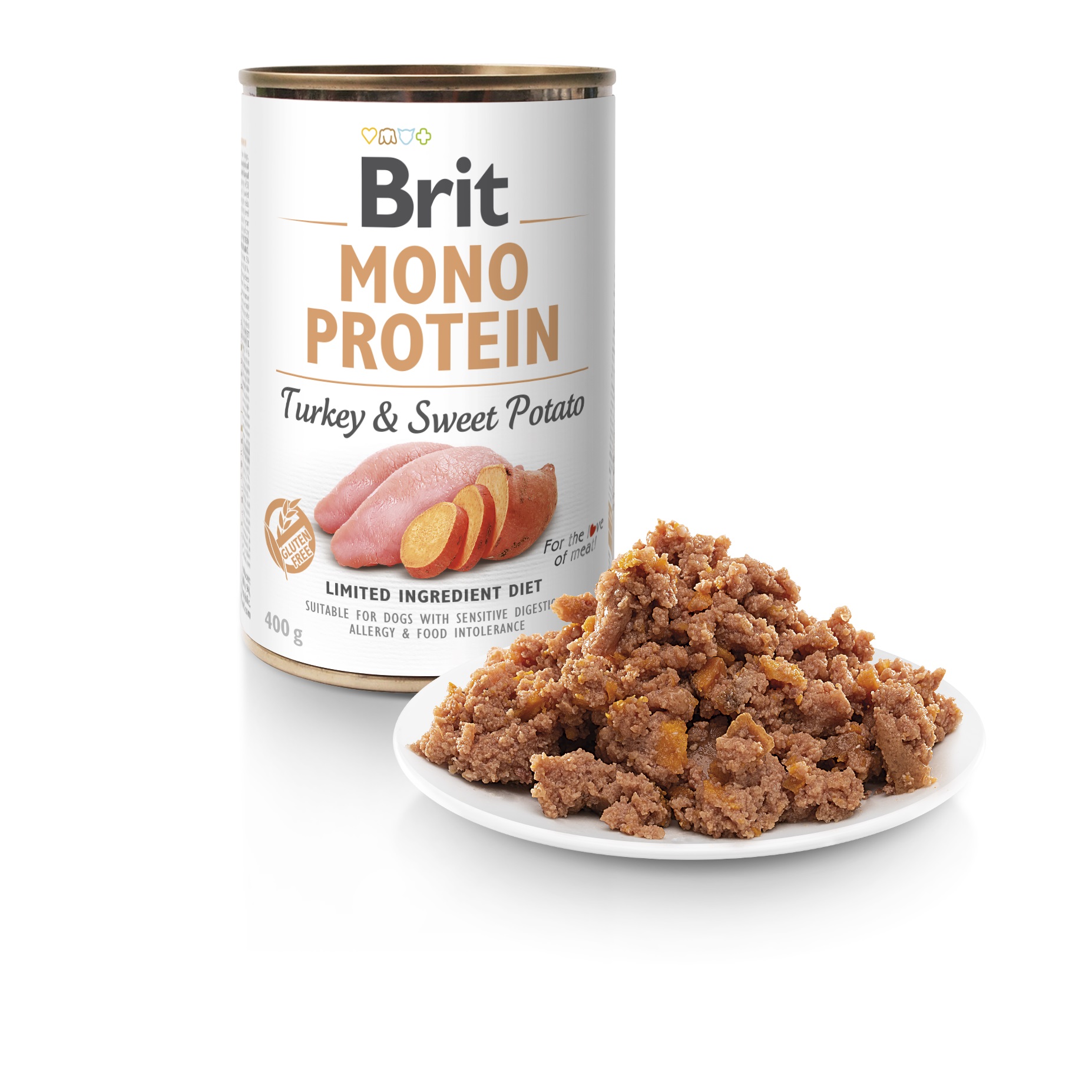 Brit Mono Protein, indyk i bataty, 400 g Monobiałkowa, hipoalergiczna karma mokra dla psów