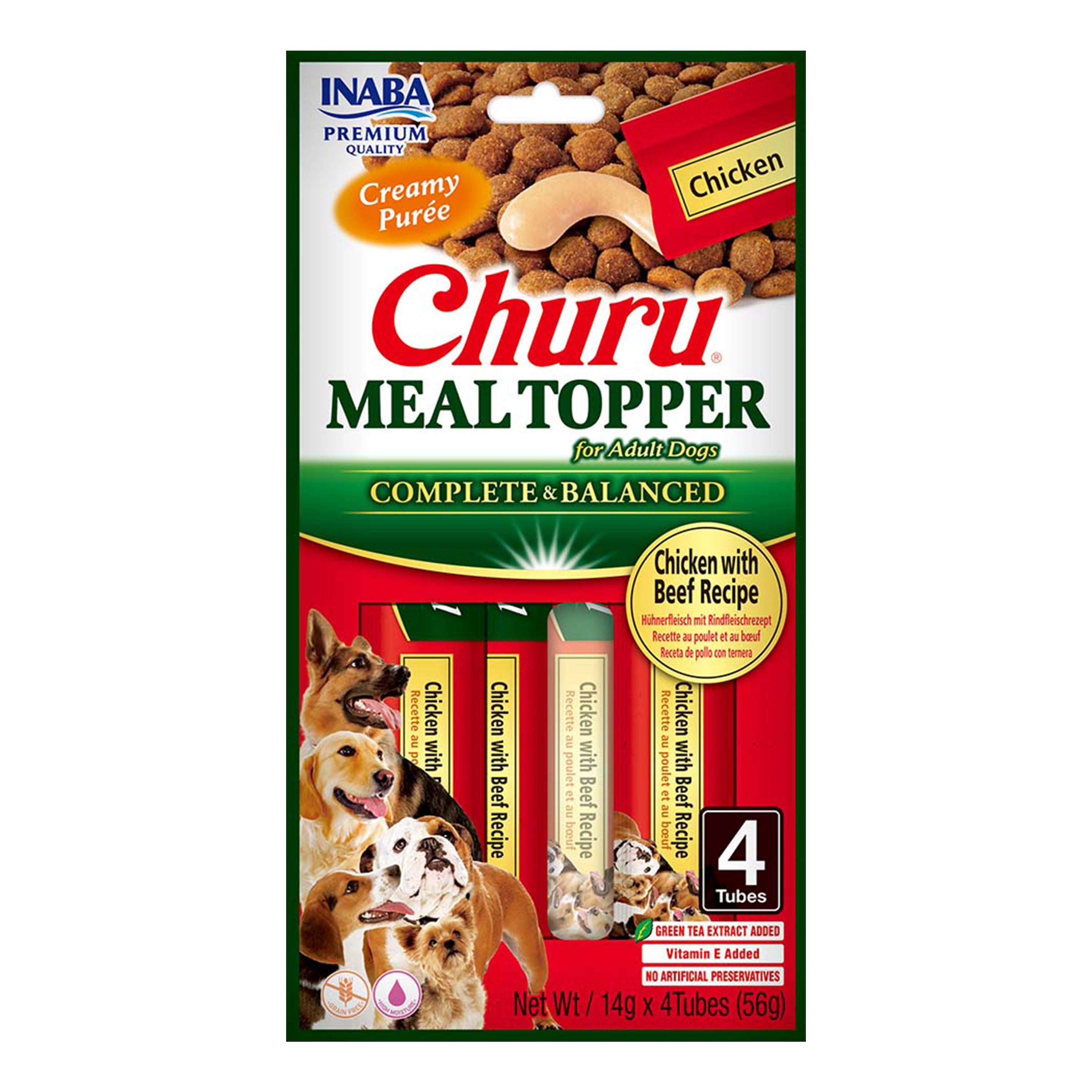 Inaba Dog Meal Topper Chicken With Beef Recipe 4x14g (56g)