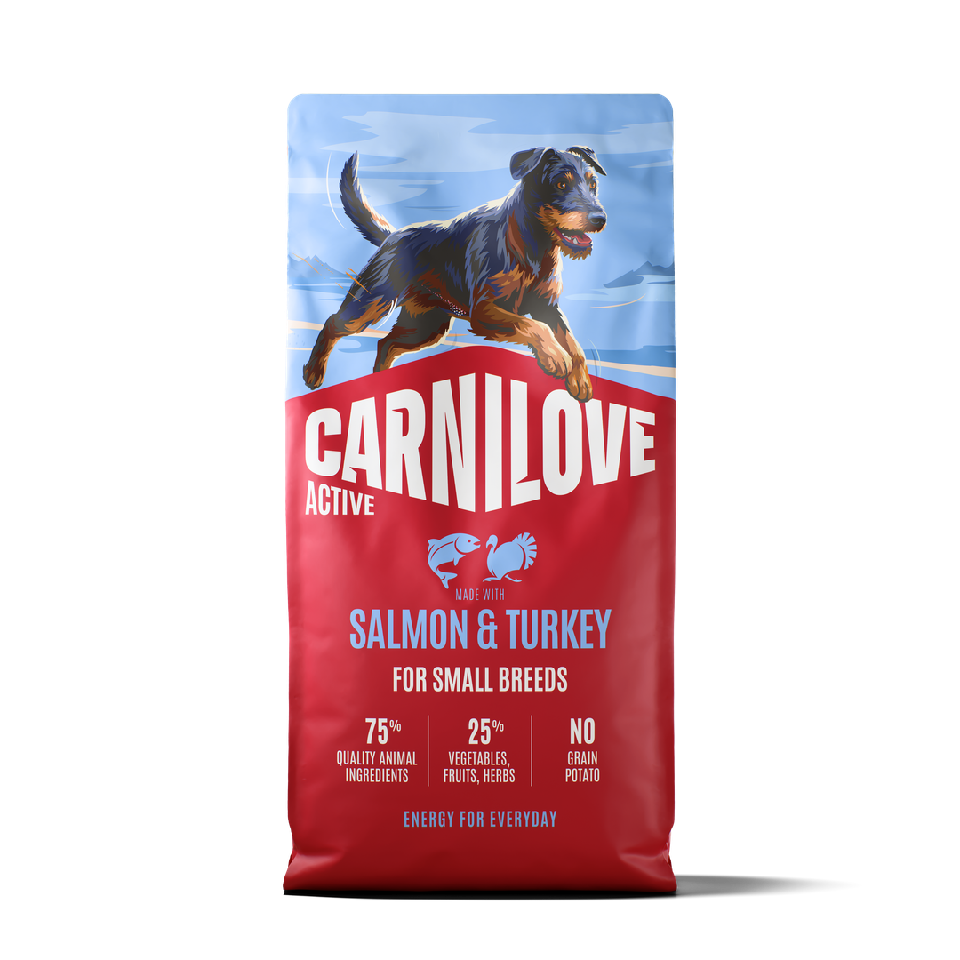 CARNILOVE ACTIVE Dog Dry Made with Salmon & Turkey for Adult Small Breeds 12kg