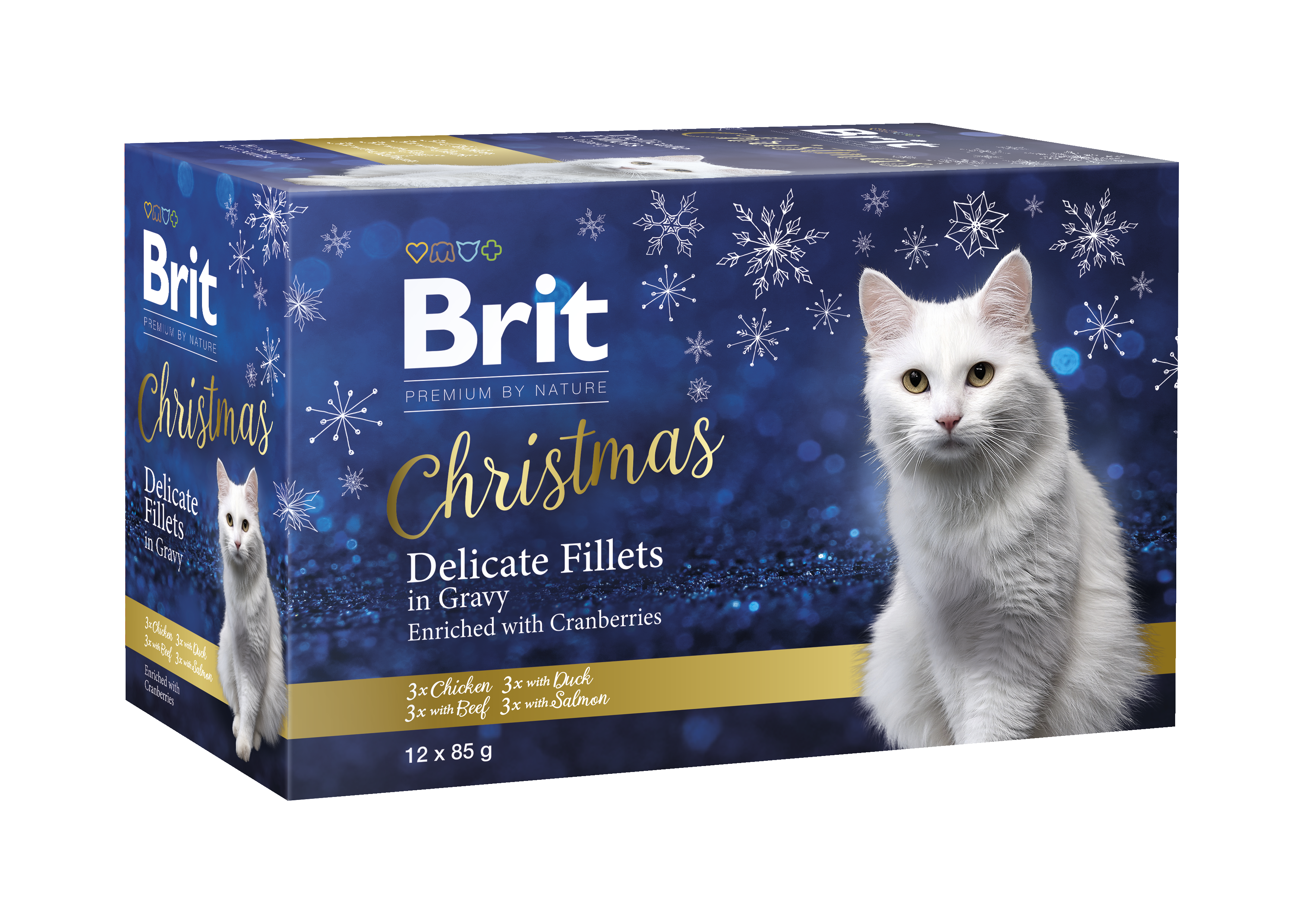 Brit Premium by Nature Cat Christmas Delicate Fillets in Gravy enriched with Cranberries 12 x 85g